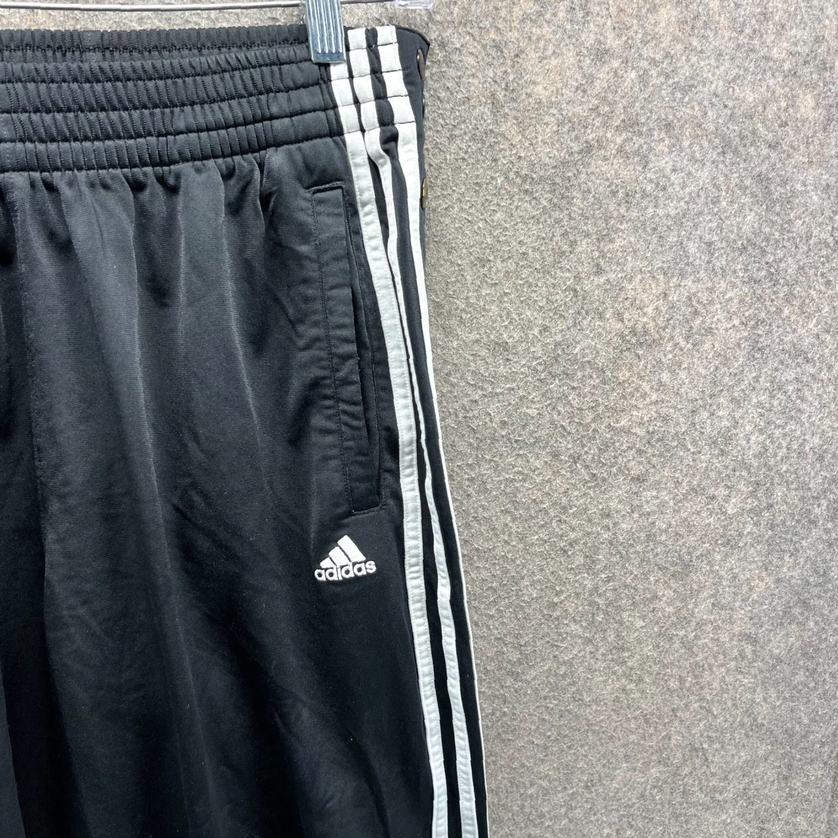 Adidas Vintage adidas Track Pants Mens Small Black Tearaway Snap 3-Stripes Tricot Pants Mens Small Black Tearaway Track Pants adidas Originals Size US 29 - 6 Thumbnail