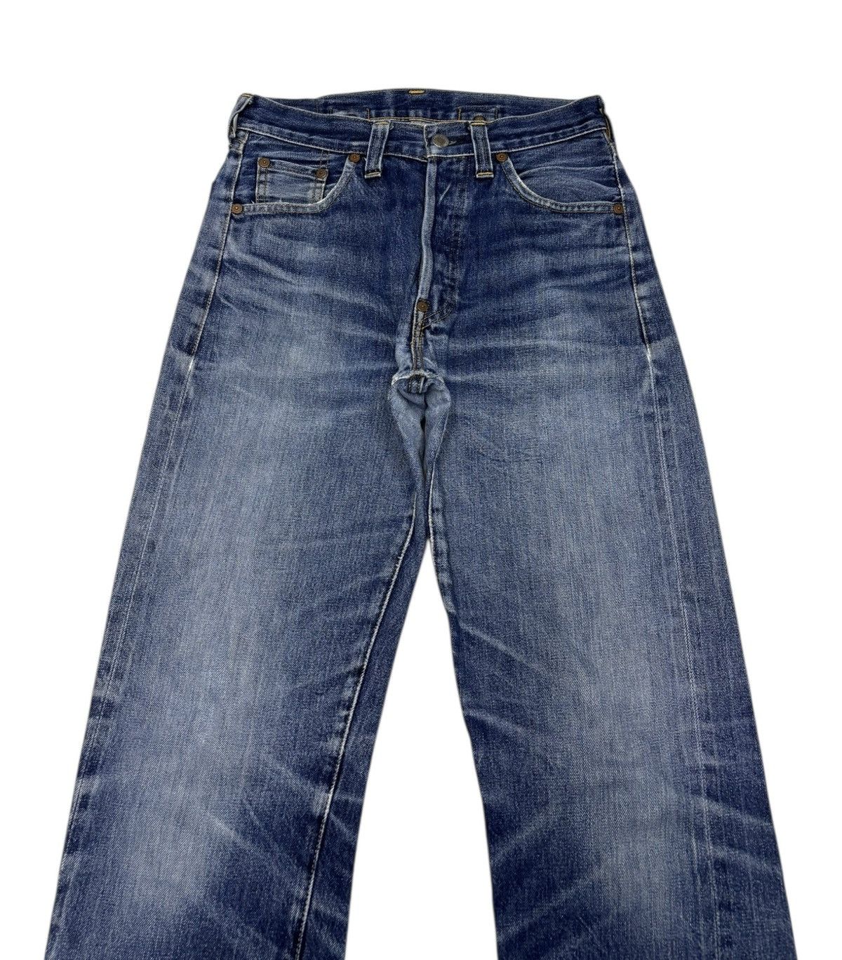 Kapital 🔥VINTAGE LEVIS 201 BIG E SELVEDGE DENIM JEANS RIP BUCKLE Size US 28 / EU 44 - 3 Thumbnail