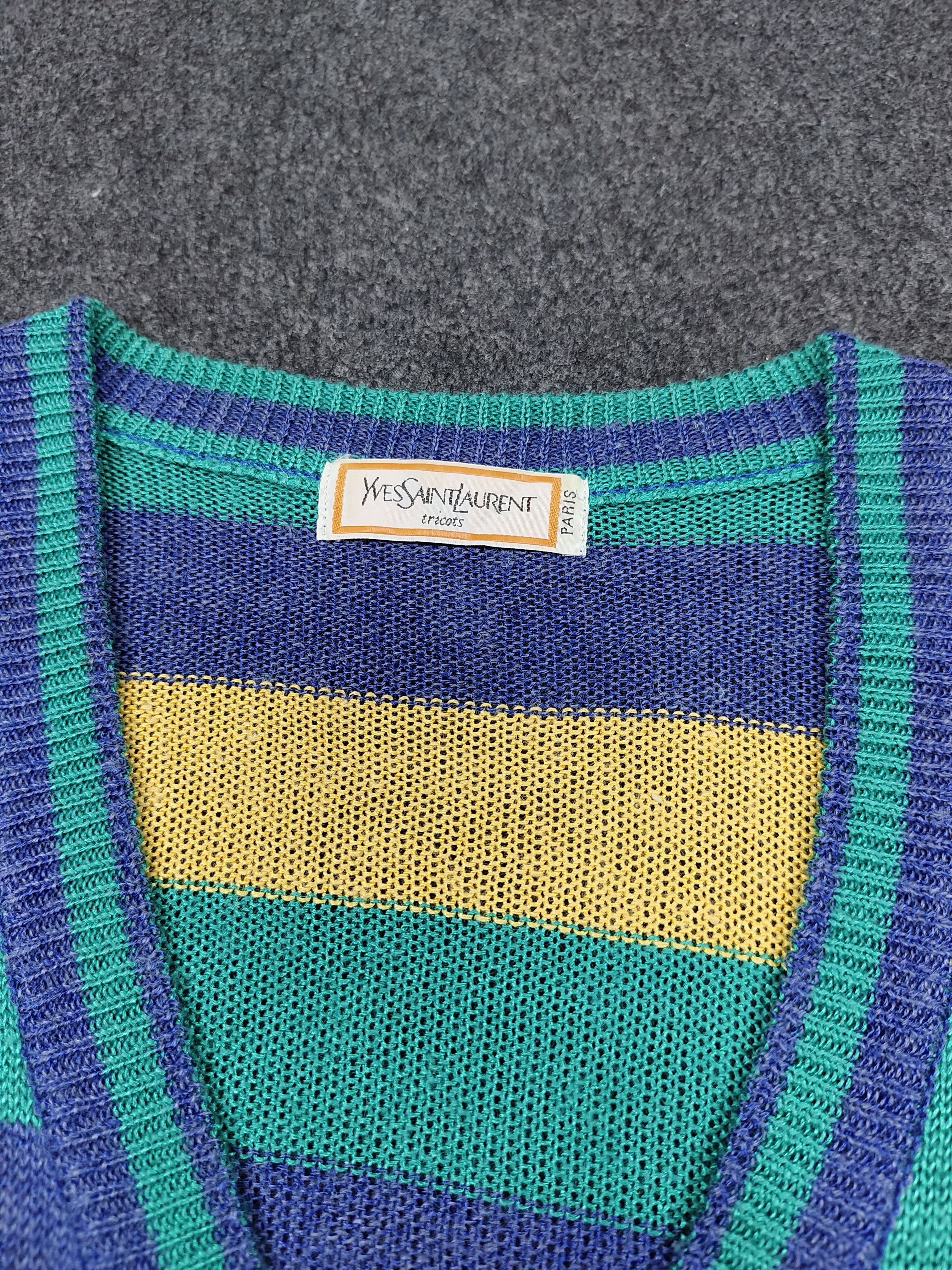Yves Saint Laurent 80s Yves Saint Laurent Striped Short Cardigan Size M / US 6-8 / IT 42-44 - 8 Thumbnail