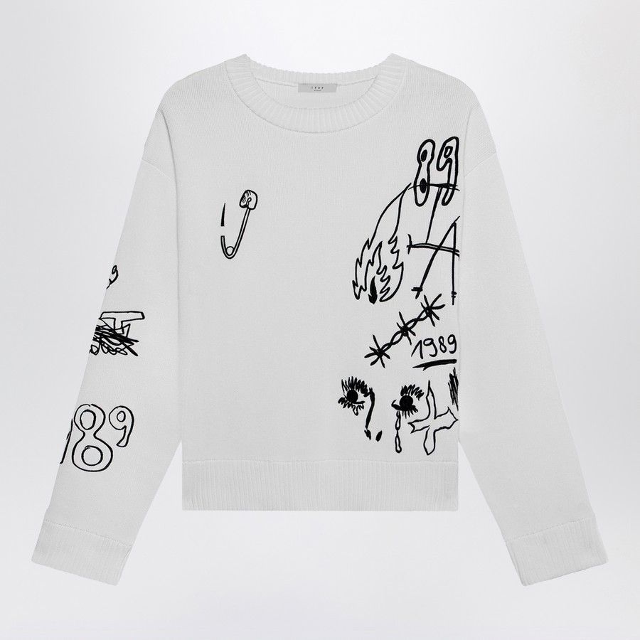 1989 STUDIO o1d2blof1124 Knitwear Sweater in White Size US M / EU 48-50 / 2 - 1 Thumbnail