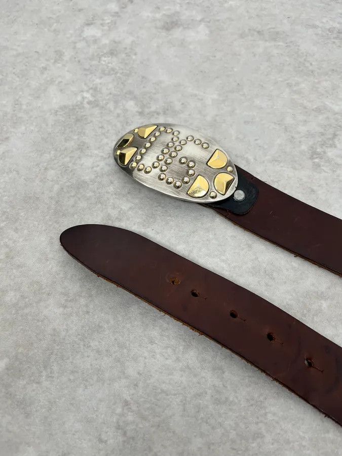 Dolce & Gabbana AW2004 Dolce & Gabbana Futuristic Buckle Brown Leather Belt Size ONE SIZE - 4 Thumbnail