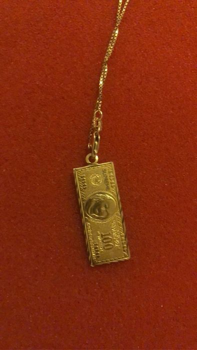 Supreme supreme 100 dollar bill 14k gold pendant | Grailed