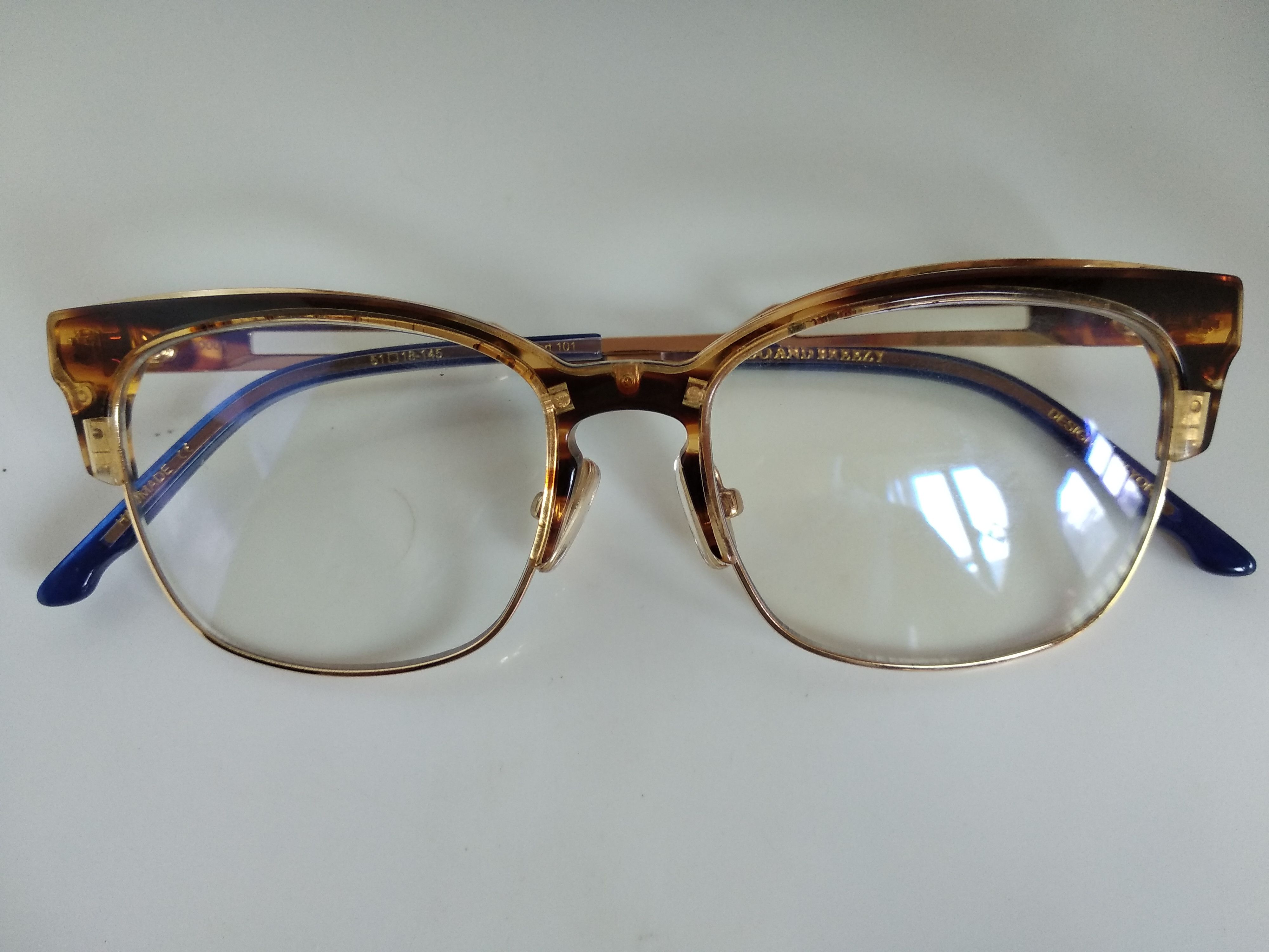 Other COCO AND BREEZY Mod Malcolm X Brown Gold Eyeglasses Frame Size ONE SIZE - 9 Thumbnail