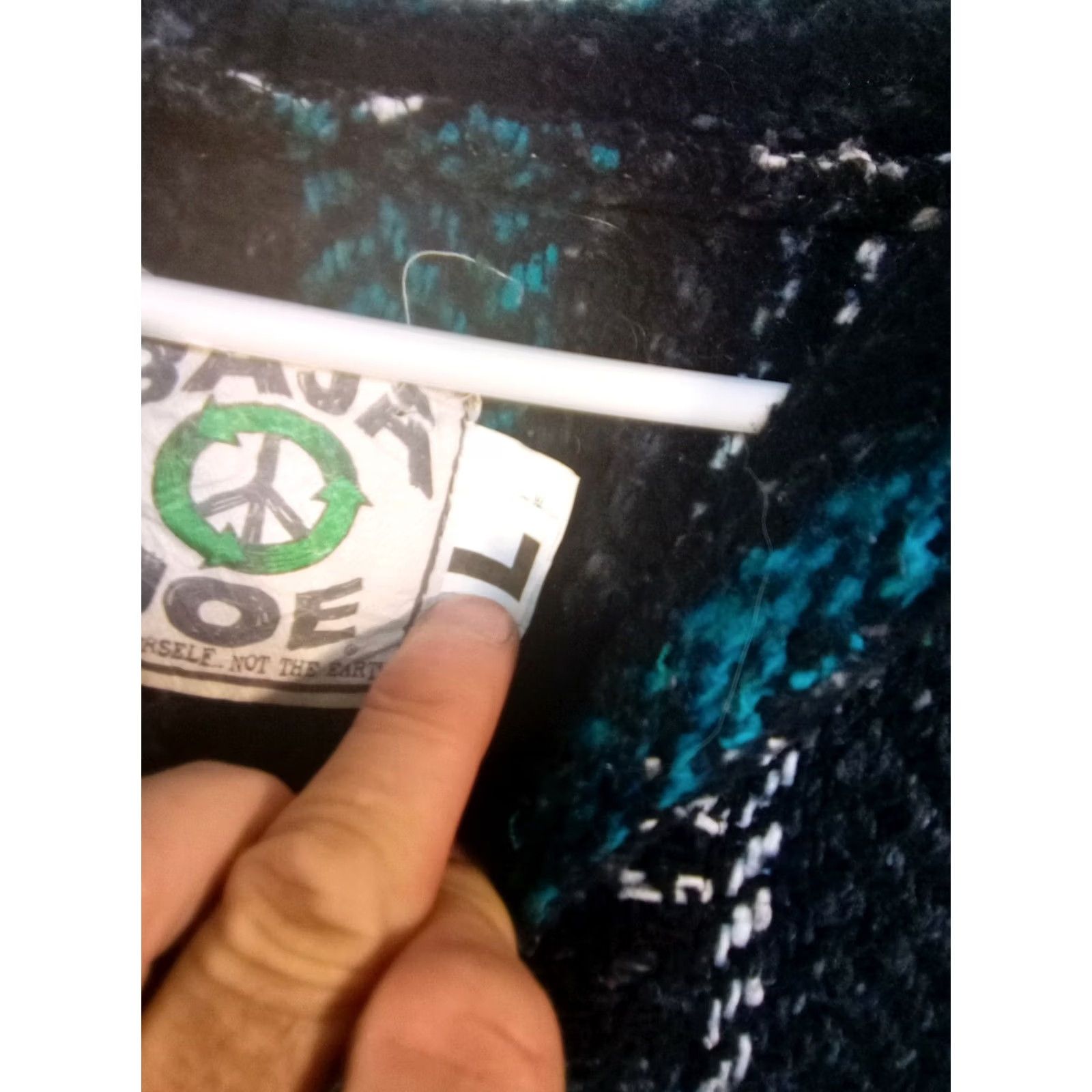 Altea Baja Joe Hoodie Poncho 26"×26" Blk/ Wht/ Teal Mint Condition L Men Multicolor Pullover Blue 90s Event Mens Size US L / EU 52-54 / 3 - 4 Thumbnail