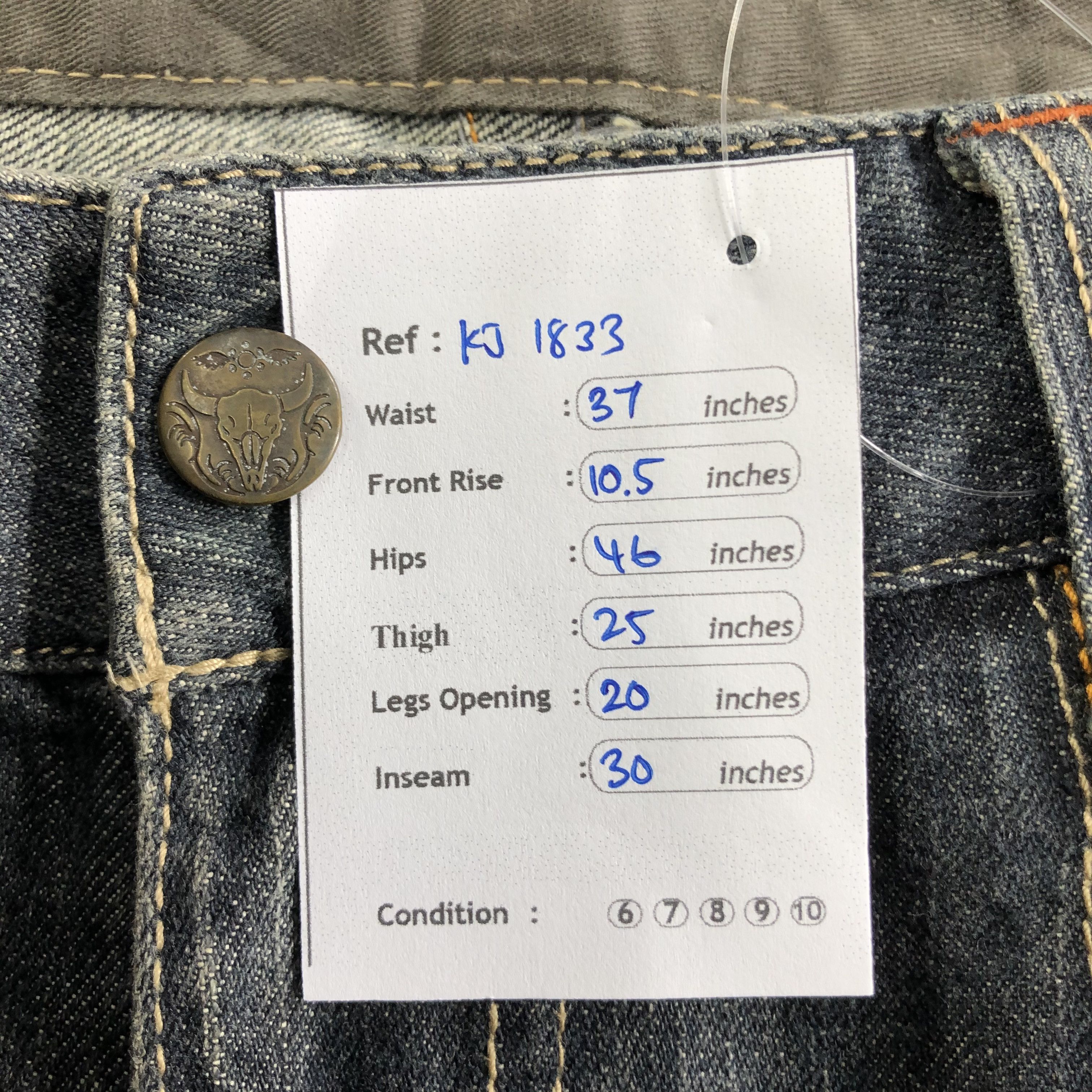 Japanese Brand Root Three Jeans Rusty Blue Patchwork Denim KJ1833 Size US 34 / EU 50 - 12 Thumbnail