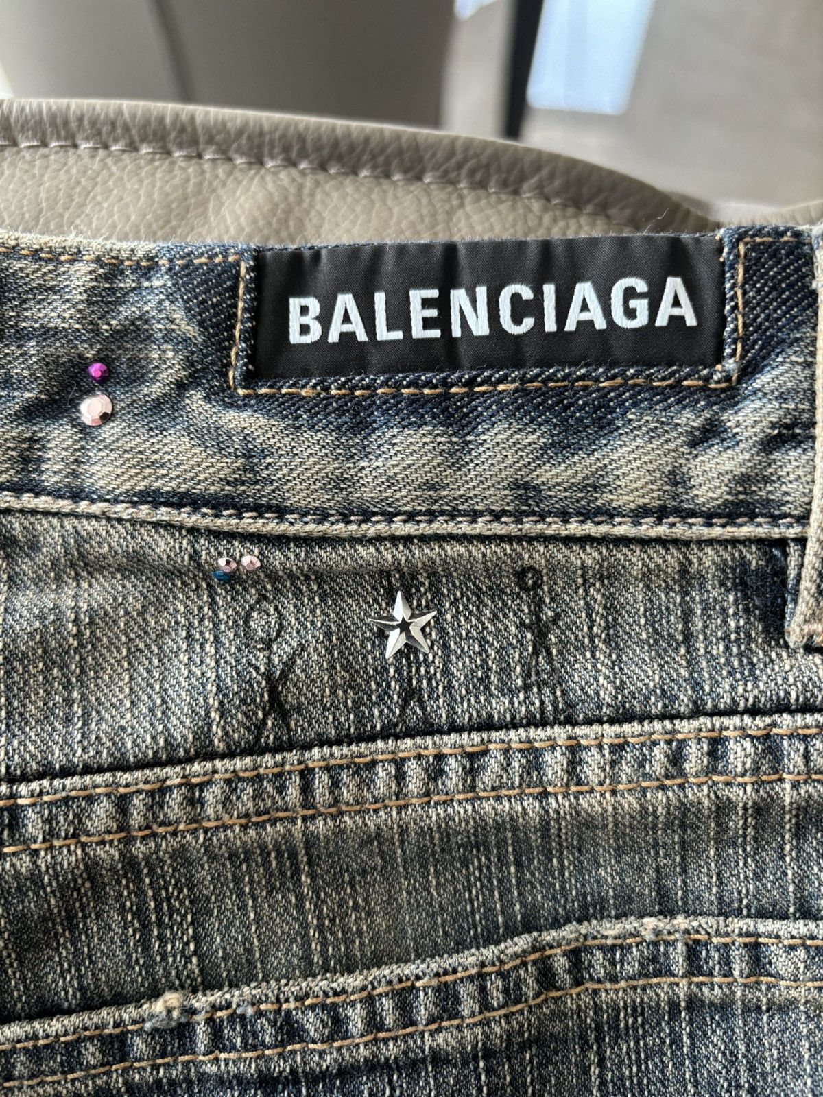 Balenciaga balenciaga crystal denim Size US 30 / EU 46 - 14 Thumbnail