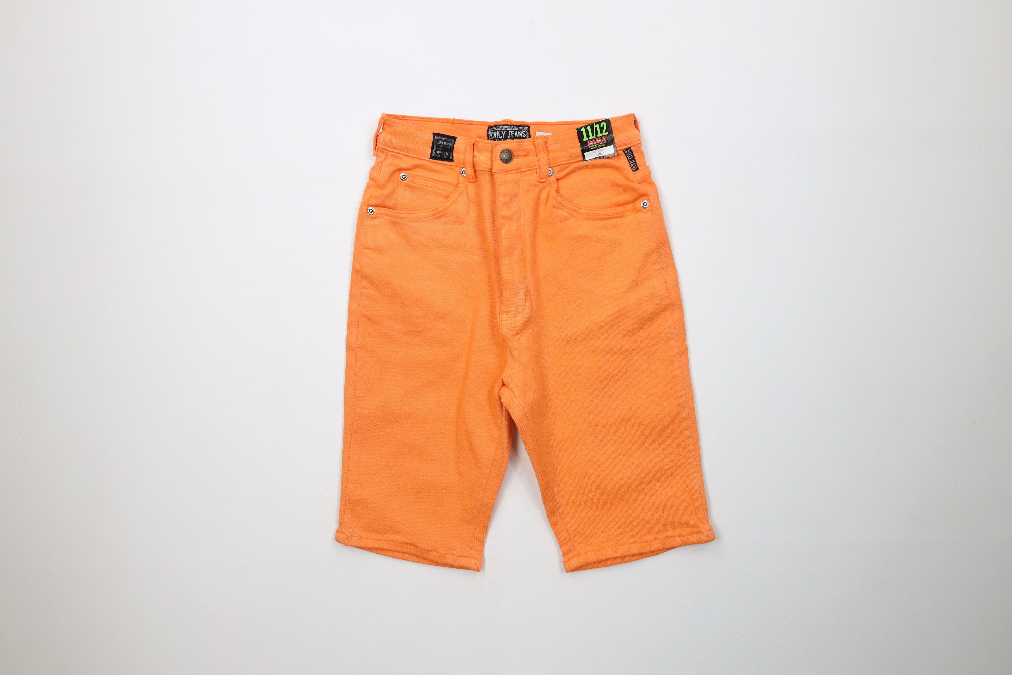 Vintage Deadstock Vintage 90s Streetwear Denim Jean Shorts Orange Size 32" / US 10 / IT 46 - 1 Thumbnail