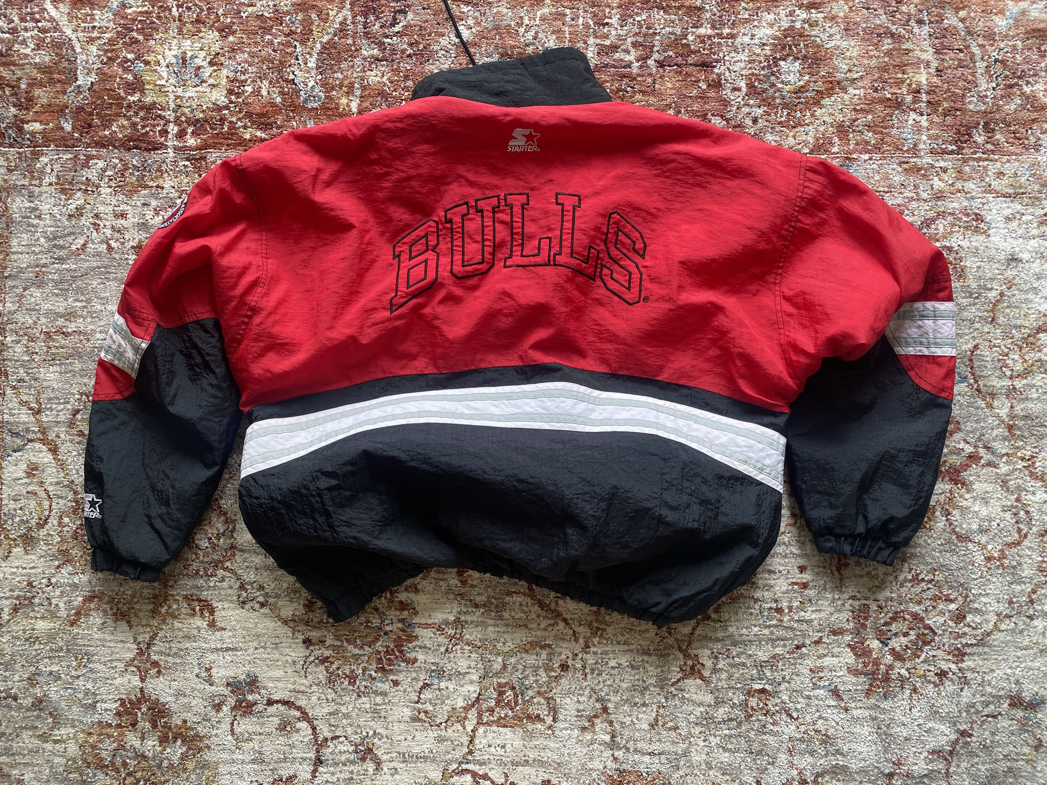 Starter 90's Vintage Starter Bulls 1/4 zip insulated pullover Size US XL / EU 56 / 4 - 2 Thumbnail