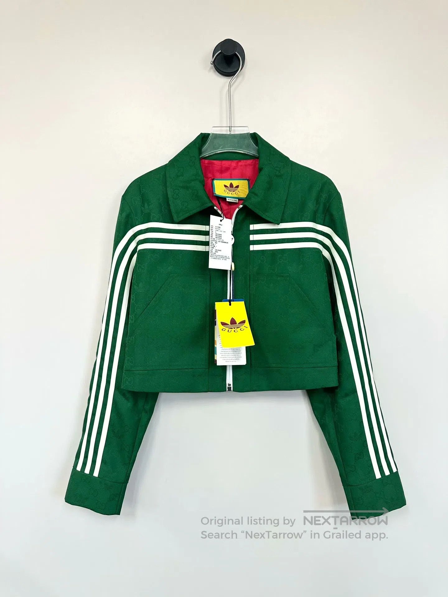 Gucci Guicci Green Printed Logo Short Zip-up Jacket| Size XS / US 0-2 / IT 36-38 - 1 Thumbnail