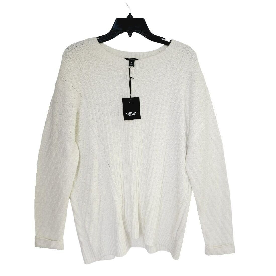 Other ❤️Knit Sweater Asymmetrical-Hem Sz L Womens Cream with Littl Size L / US 10 / IT 46 - 3 Thumbnail
