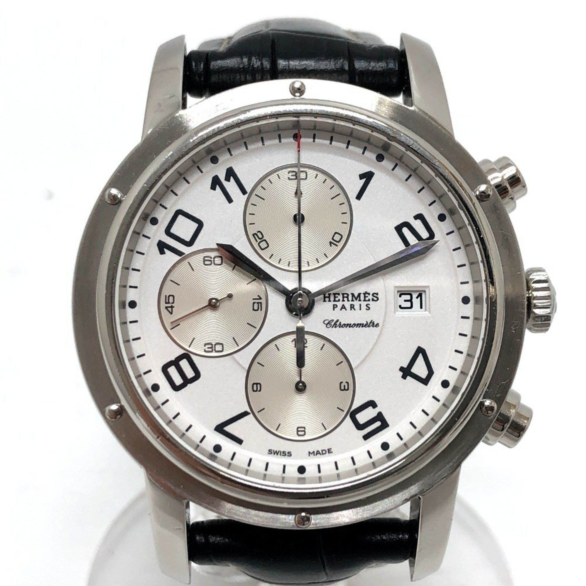 Hermes HERMES CP1.910 Clipper Chrono Automatic Chronograph Date Wristwatch Watch SS Men's Silver Size ONE SIZE - 1 Thumbnail