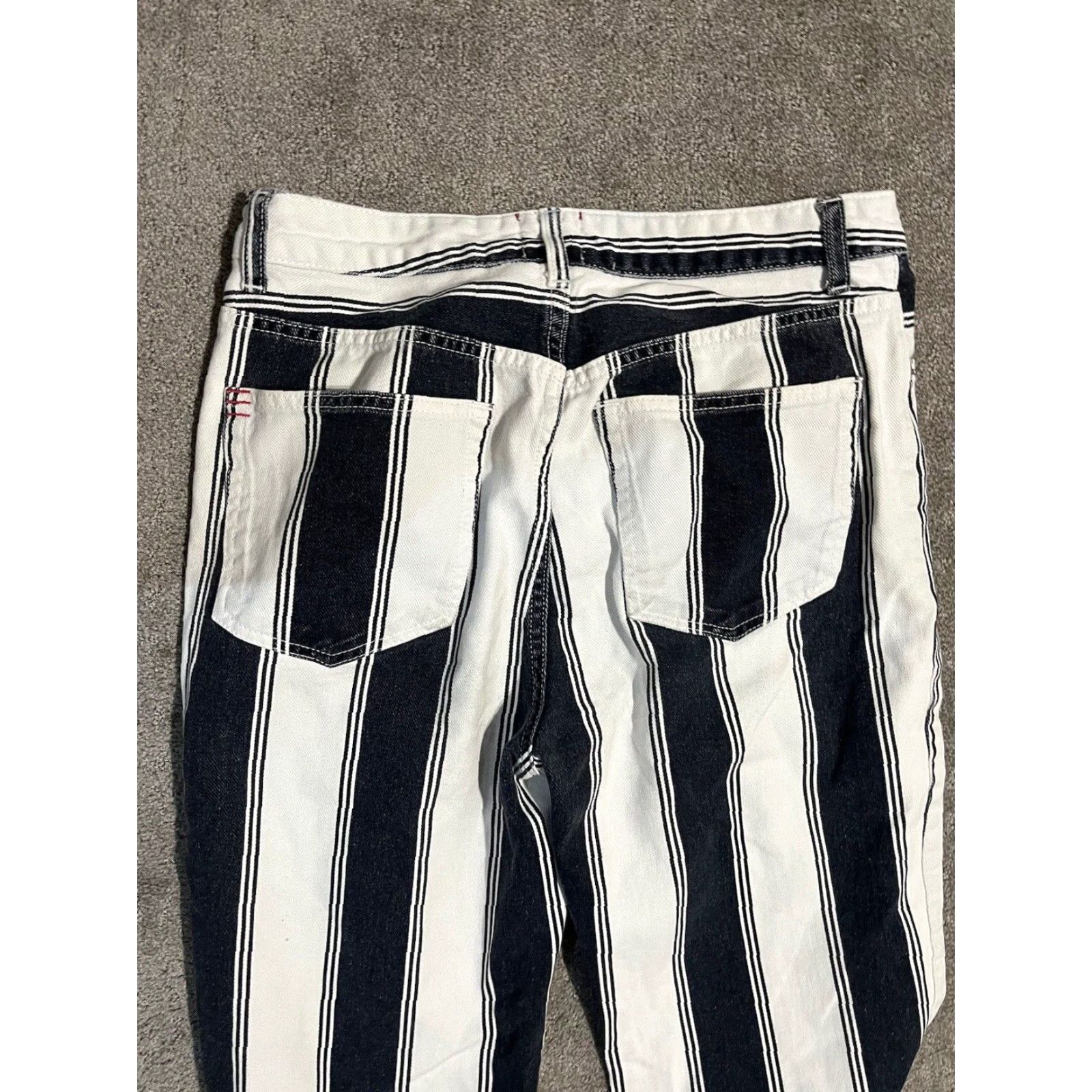 Bdg BDG Jeans Women's Mom Style Regular Denim 5-Pocket Black White Striped Cotton High Rise Tapered Leg Size 27 Adult Women Size 27" / US 4 / IT 40 - 2 Thumbnail
