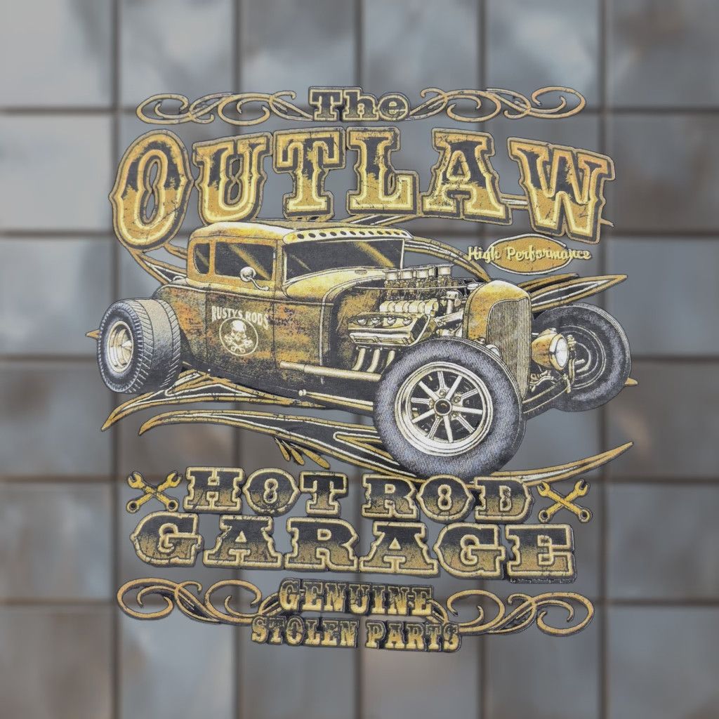 Garage Alstyle Shirt Mens XL Black The Outlaw Hot Rod Garage Graphic Tee Cars Shirt Graphic Tee Mens XL Black Car Garage Outlaw Hot Rod Size US XL / EU 56 / 4 - 1 Thumbnail