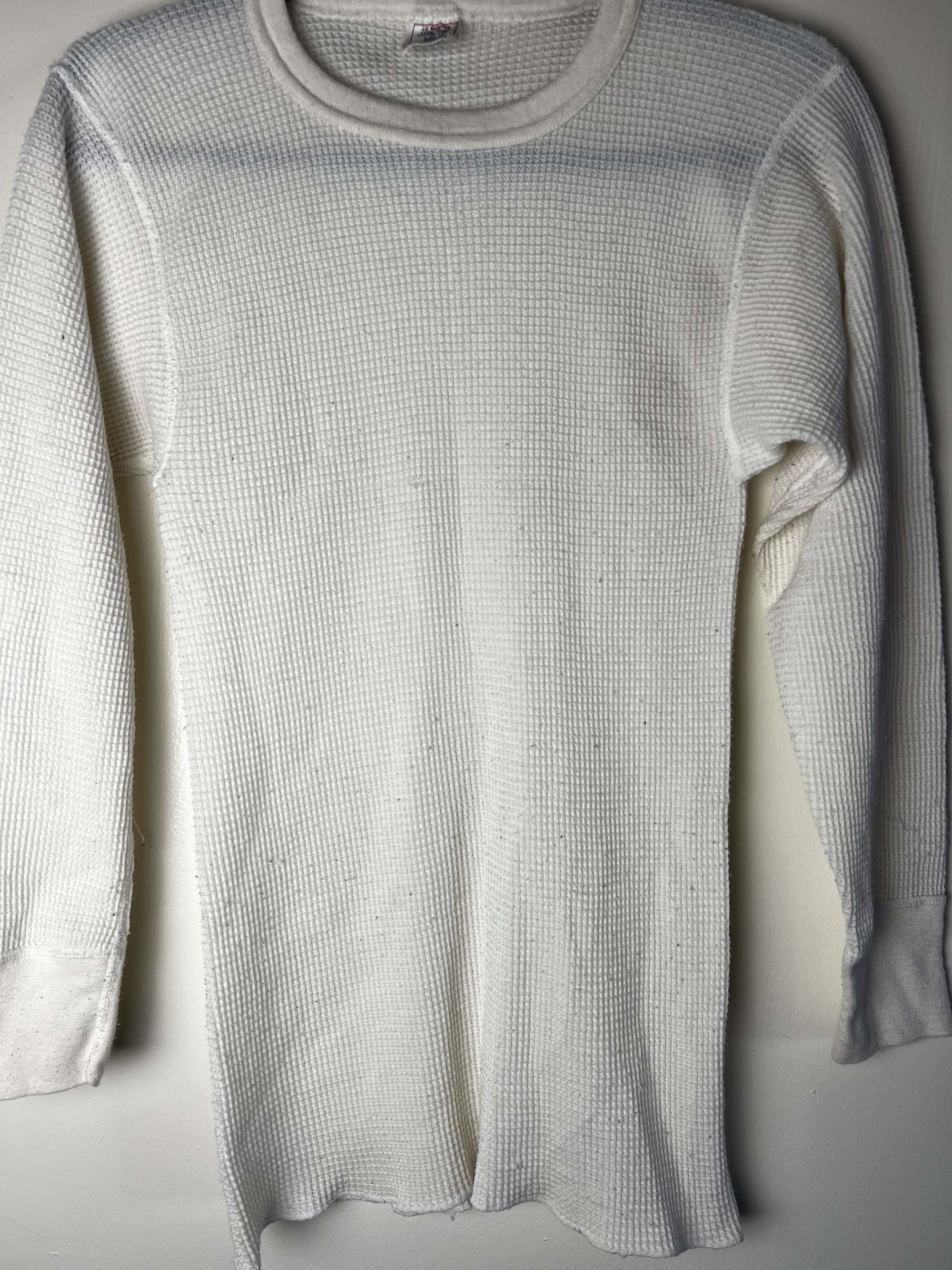 Vintage Vintage 1980's J.E. Morgan White Long Johns Thermal Shirt Size US L / EU 52-54 / 3 - 3 Thumbnail