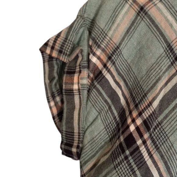 J. Jill J. Jill XS Womens Short Sleeve Shirt Plaid Cotton Modal Blen Size XS / US 0-2 / IT 36-38 - 3 Thumbnail