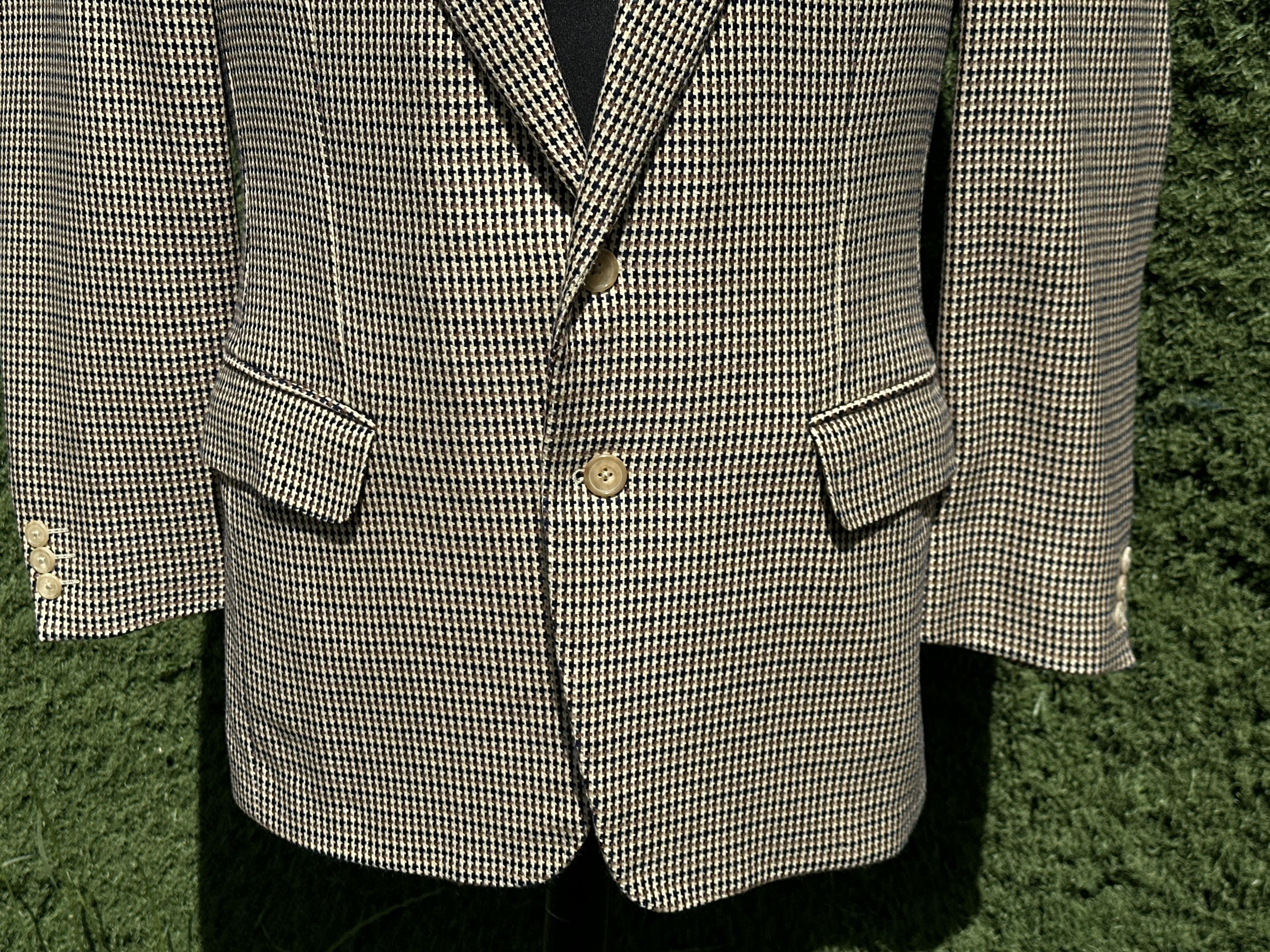Ermenegildo Zegna Zegna Pure Cashmere Houndstooth Check 2 Button Blazer 50R EU Size 50R - 9 Thumbnail