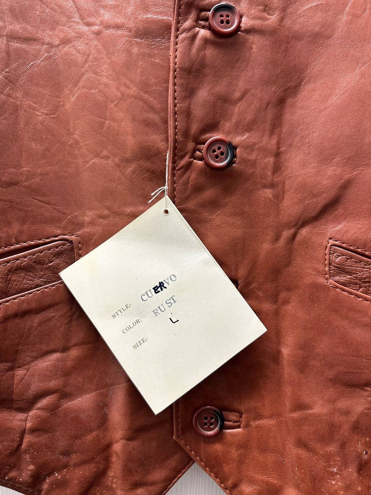 Other Concord 80’s Genuine Leather Vest Ostrich Cuervo Rust Size L / US 10 / IT 46 - 3 Thumbnail