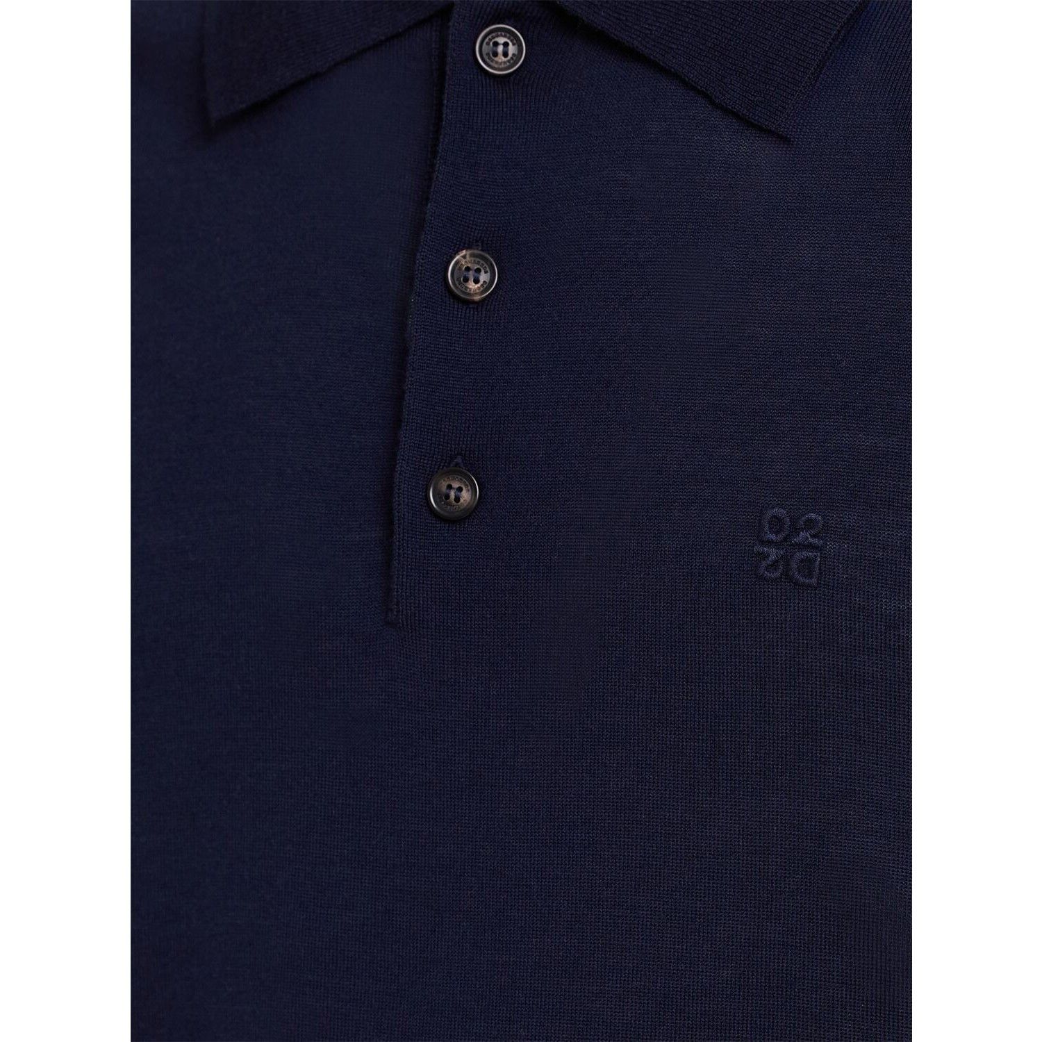 Dsquared2 DSQUARED2 Navy Wool Polo Shirt New & Authentic (Men's size:X Size US XXL / EU 58 / 5 - 2 Thumbnail