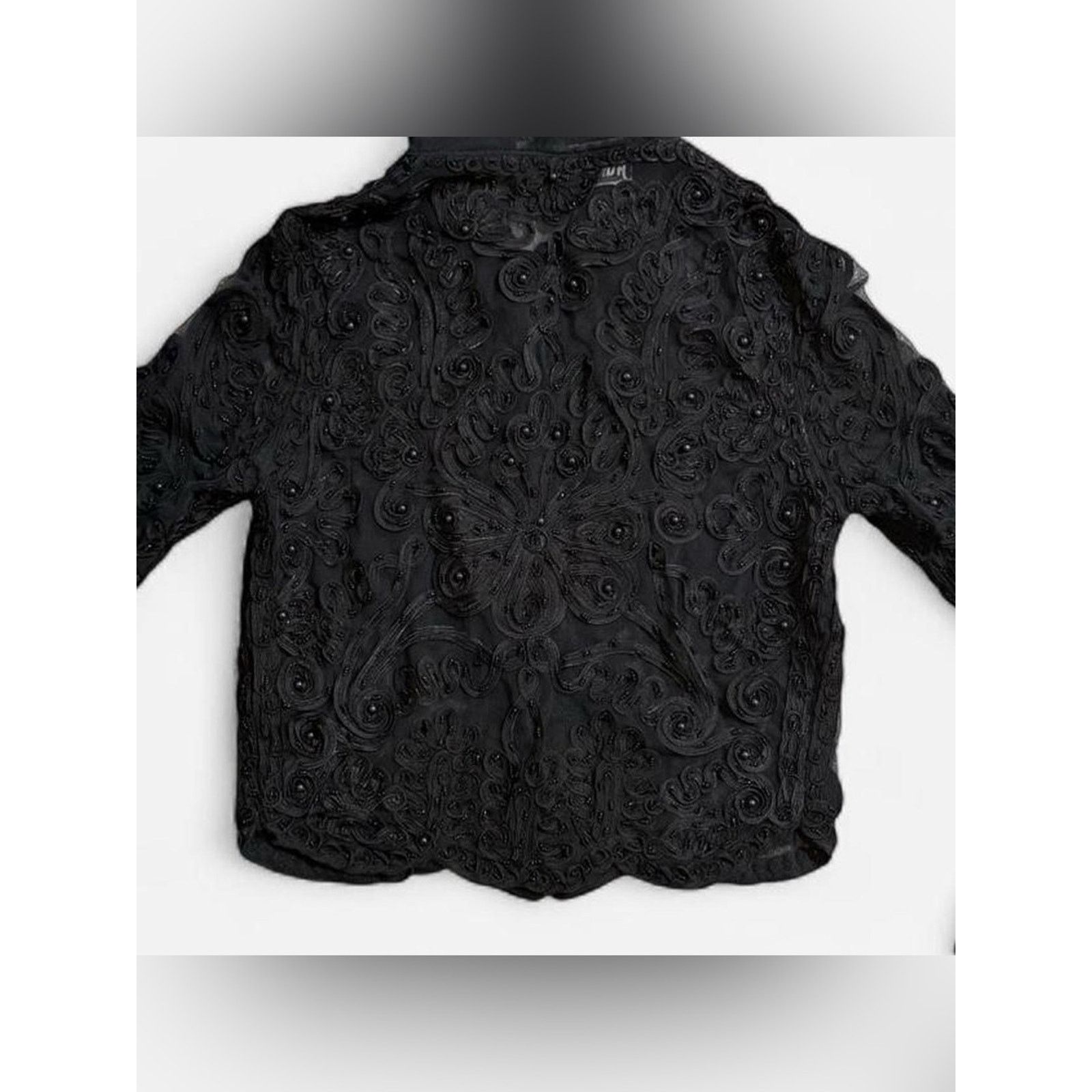 Hunza G Rare Vintage Hunza Black Mesh Beaded Embroidered Top 80s/90s Size S / US 4 / IT 40 - 5 Thumbnail