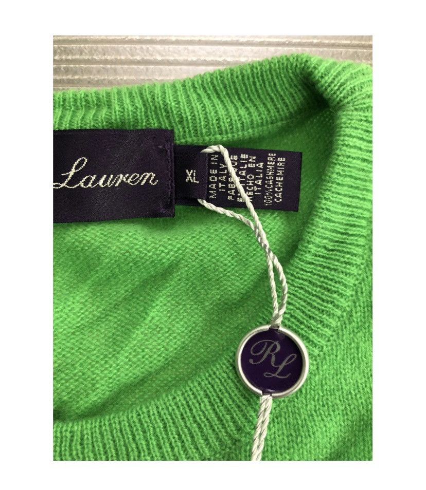 Ralph Lauren Purple Label RLPL 🇮🇹 Kelly green dual ponies cashmere crew XL NEW Size US XL / EU 56 / 4 - 3 Thumbnail