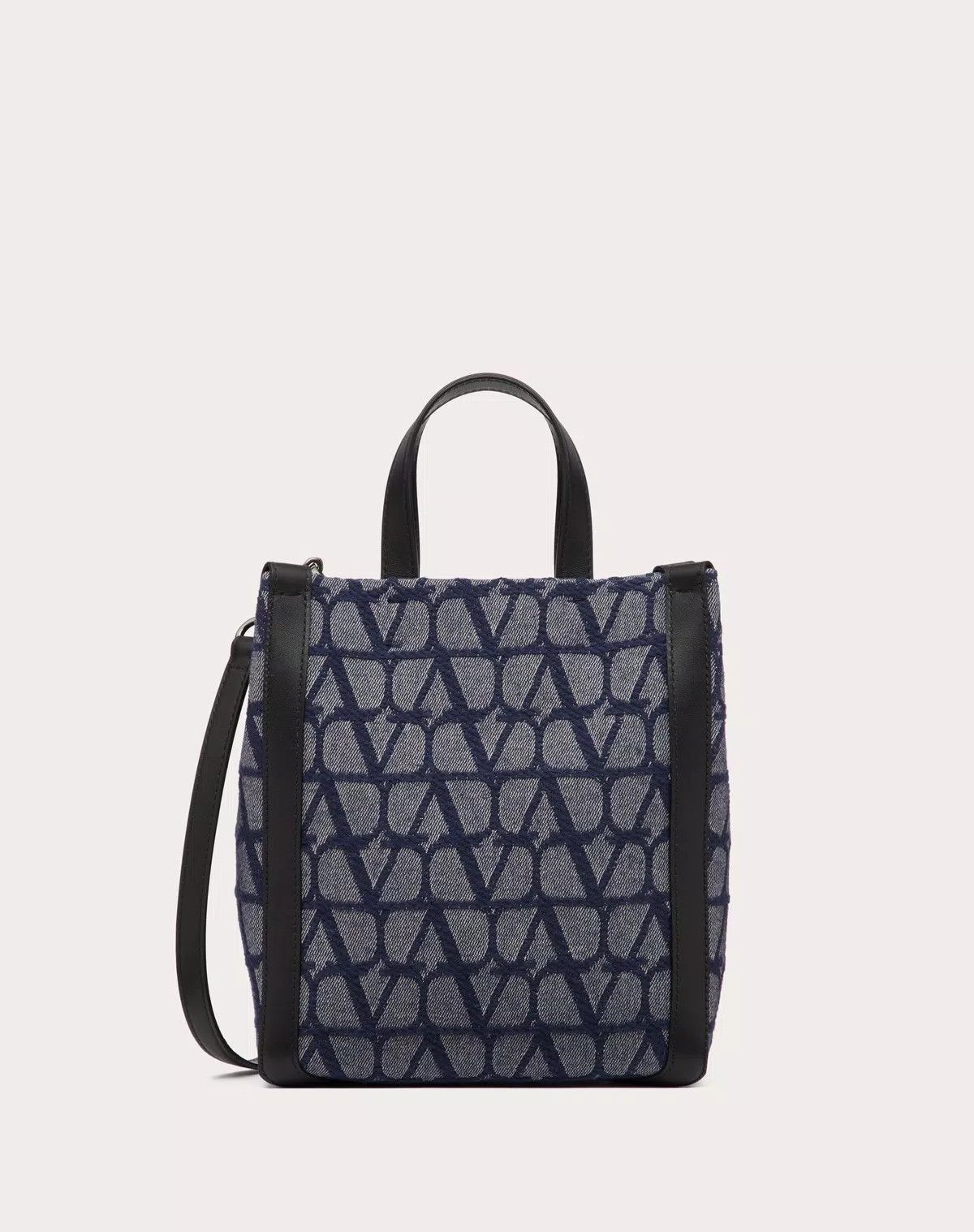Valentino oc11z0725 Size: OS/ Mini Toile Shopping Bag in Melange/Black Size ONE SIZE - 1 Thumbnail