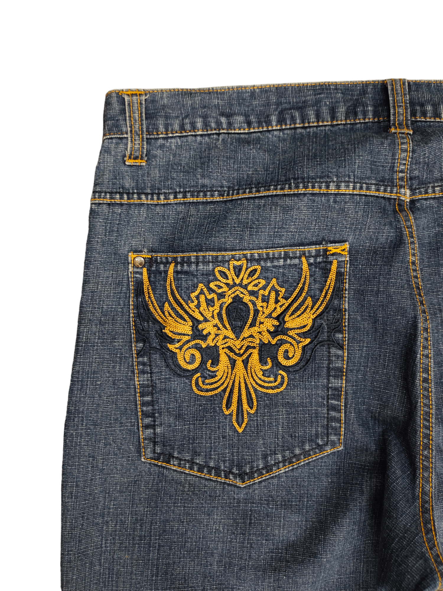 Karl Kani Vintage Y2k Karl Kani Gold Embroidered Baggy Denim Wide Leg Size US 36 / EU 52 - 4 Thumbnail