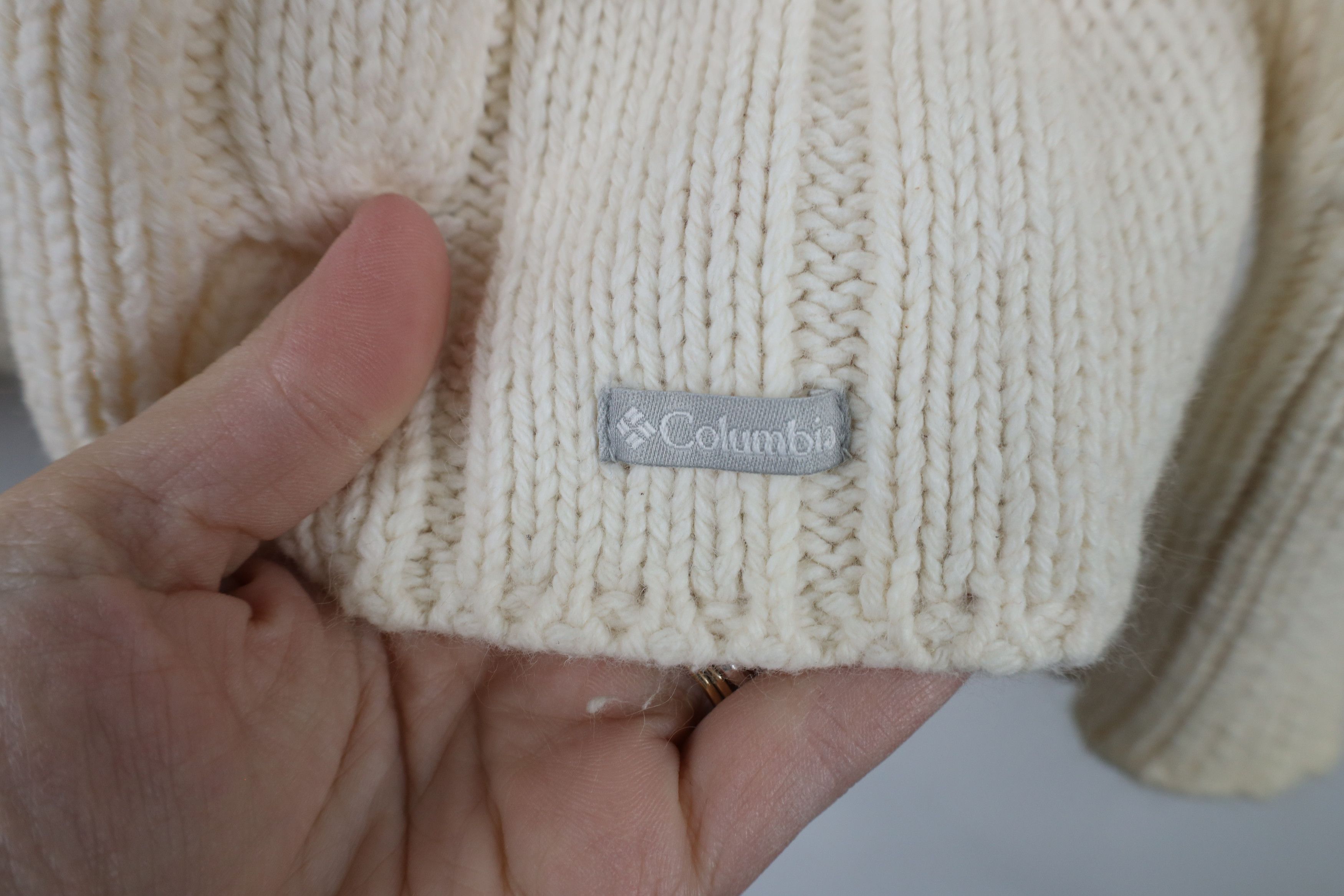 Columbia × Vintage Vintage Columbia Blend Chunky Cable Knit Turtleneck Sweater Size L / US 10 / IT 46 - 4 Thumbnail