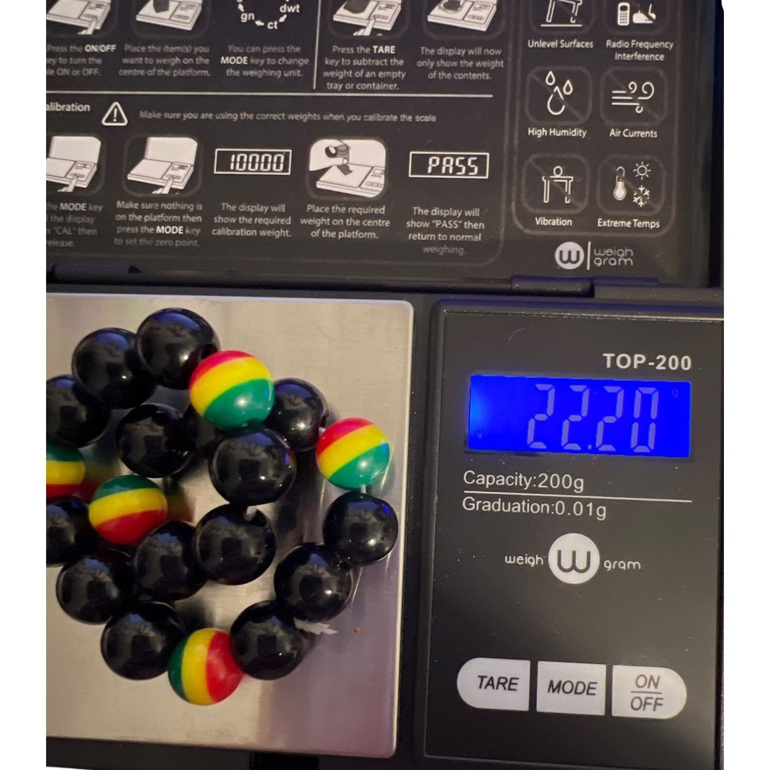 Other Glass Bead Rasta Stretch Bracelet Black Red Yellow Green 22. Size ONE SIZE - 5 Thumbnail