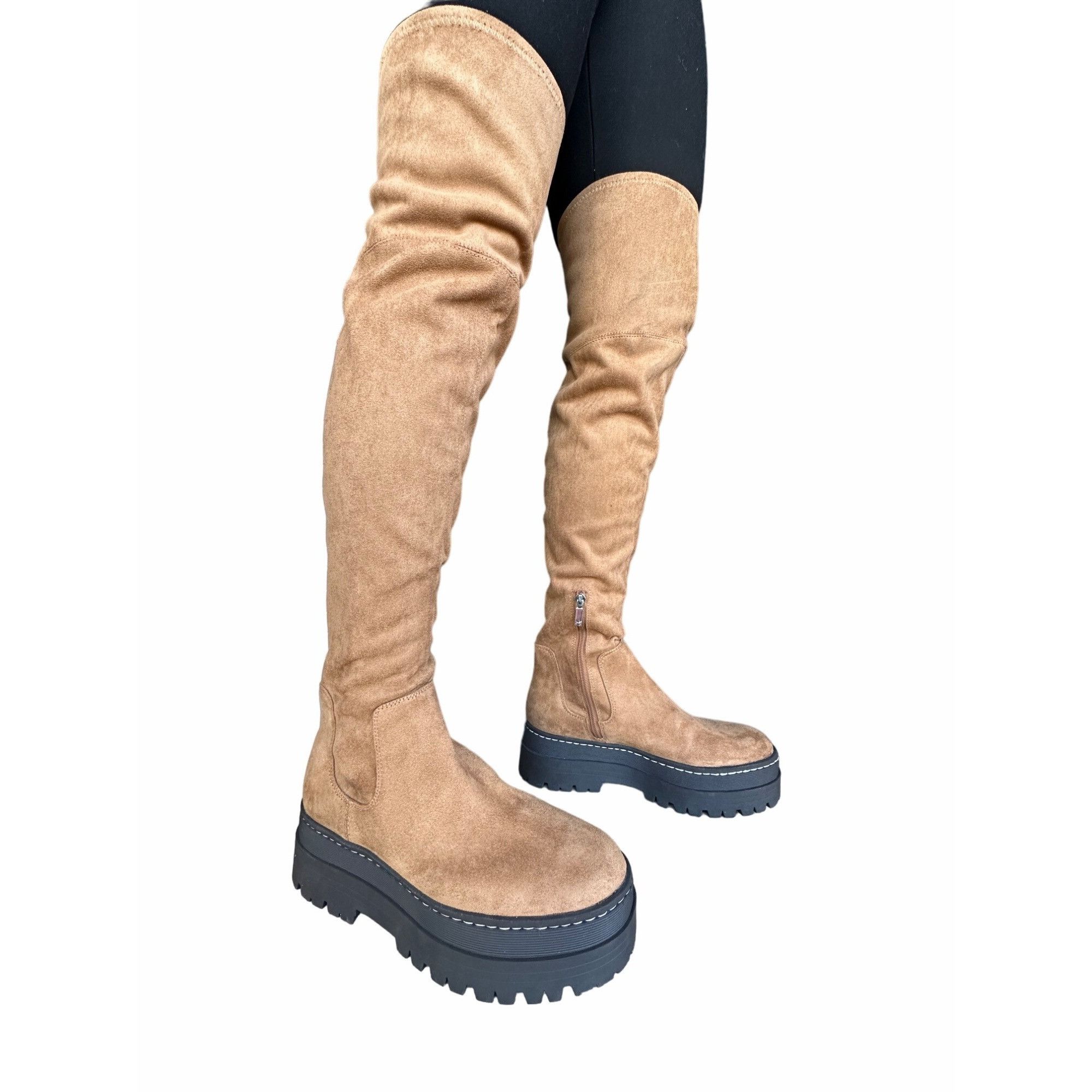image of $265 New 6 Women's Boots Marc Fisher Ltd Philly Over The K in Tan