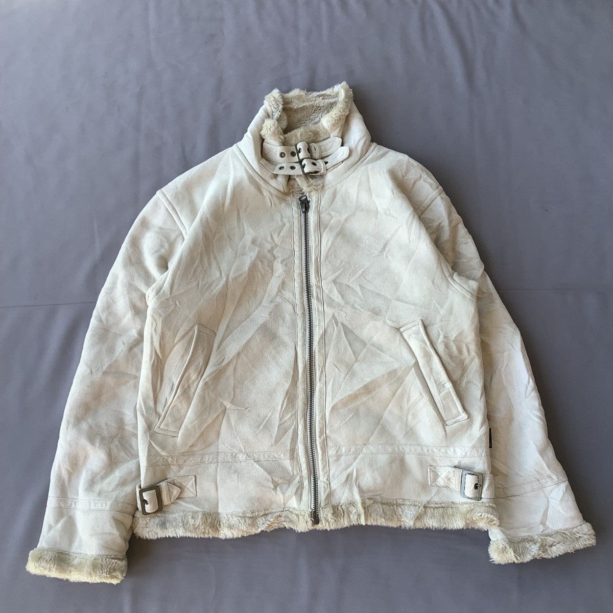 If Six Was Nine Bear USA Leather Sherpa Zip Up Fur Faux Jacket Size US M / EU 48-50 / 2 - 6 Thumbnail