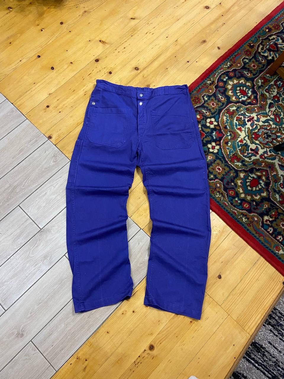 Le Laboureur Vintage French Workwear Washed Blue Front Pochets Pants Size US 33 - 3 Thumbnail