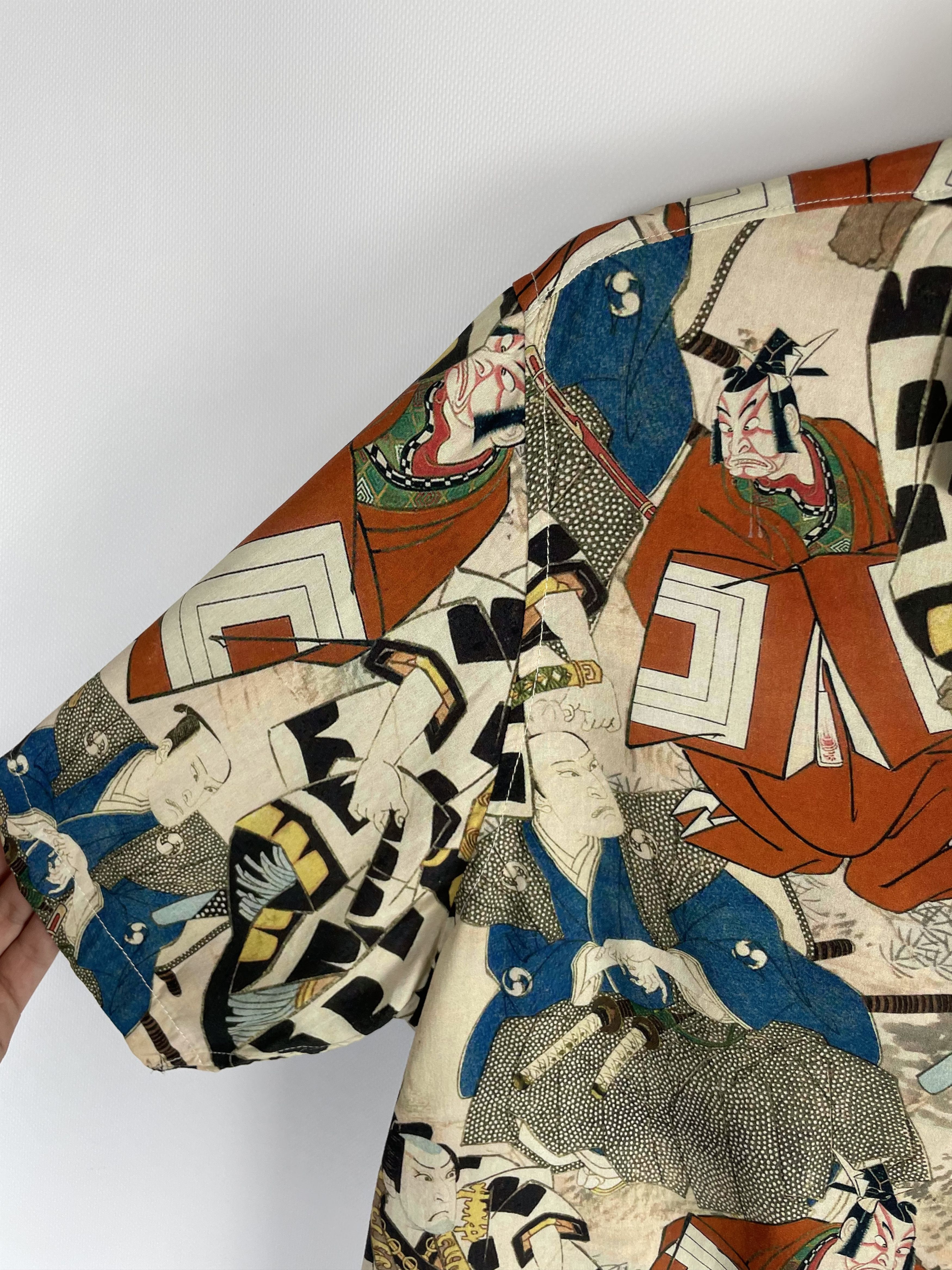 Percival Percival Japan Samurai Print Hawaiian Shirt Size US L / EU 52-54 / 3 - 5 Thumbnail