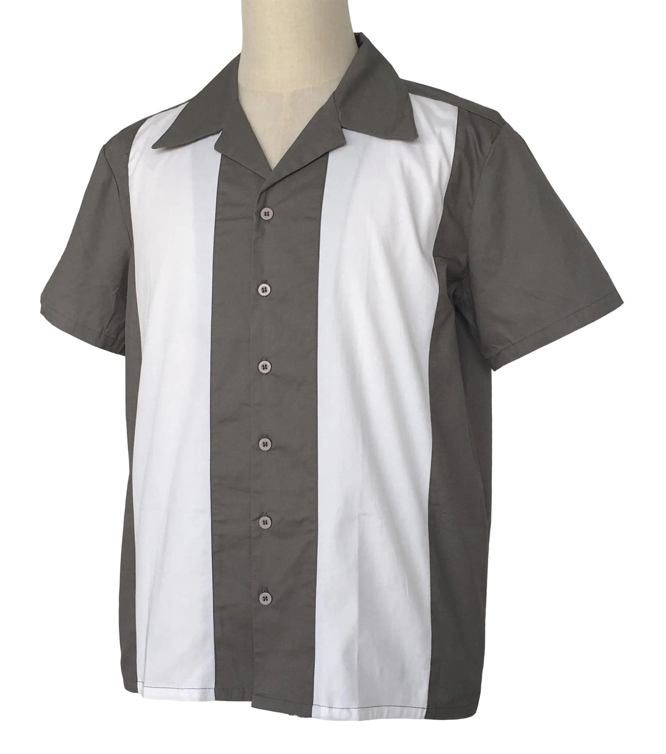 Other Retro Two-tone Men Shirt Solid Casual Shirt Gray Size US XL / EU 56 / 4 - 3 Thumbnail