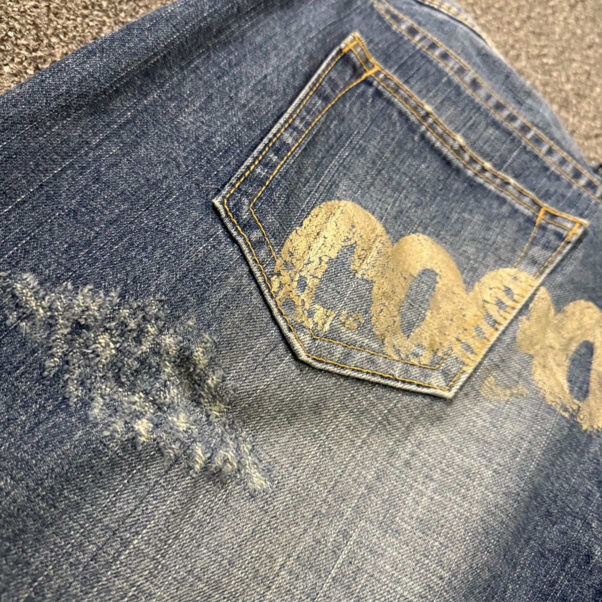 14th Addiction 🔥🇯🇵 Japanese Distressed Archival Co&Lu Denim Size US 33 - 10 Thumbnail