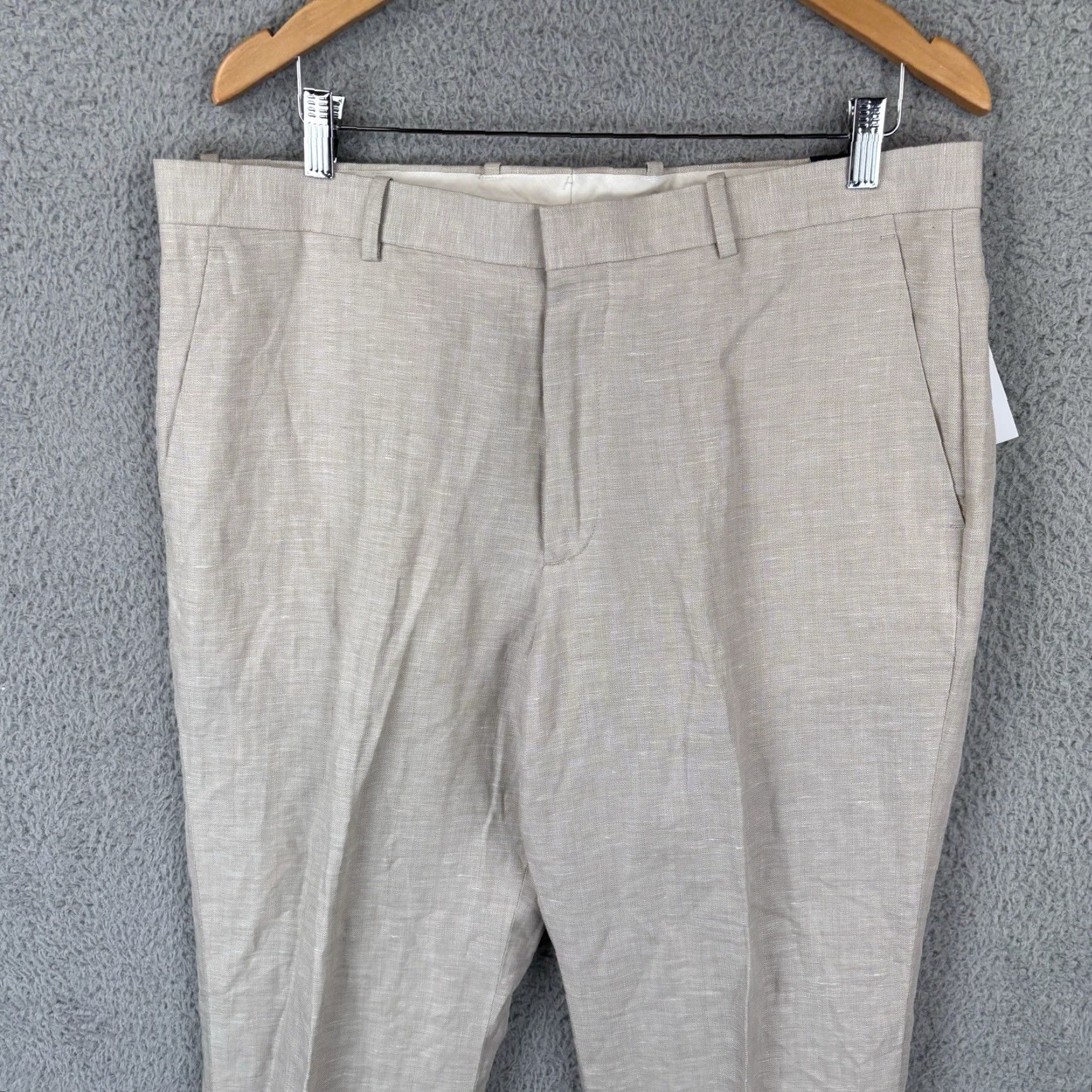 Perry Ellis Perry Ellis Linen Blend Dress Pants Men 36x32 Tan Regular Fit Slacks Size US 36 / EU 52 - 2 Thumbnail