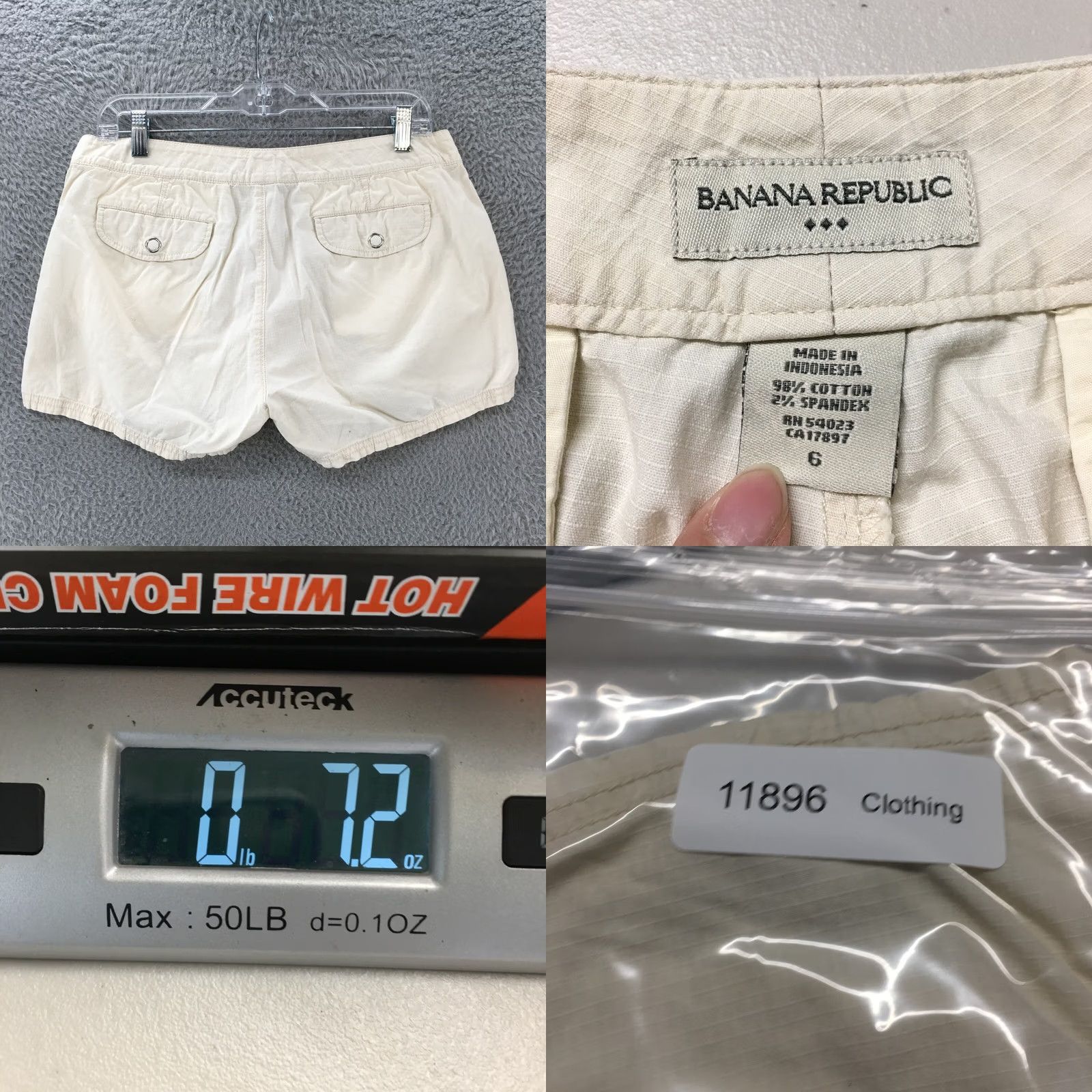 Banana Republic Banana Republic Cut-Off Shorts Womens 6 White Low Rise Button Zip Fly Casual Shirt? Size 28" / US 6 / IT 42 - 8 Thumbnail