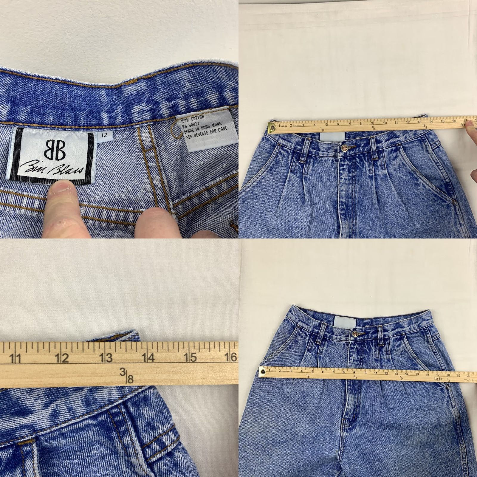 Bill Blass VINTAGE Bill Blass Jeans Womens 12 Blue Mom Jeans High Waisted 90s USA Pink? Wait. Size 34" / US 12 / IT 48 - 8 Thumbnail