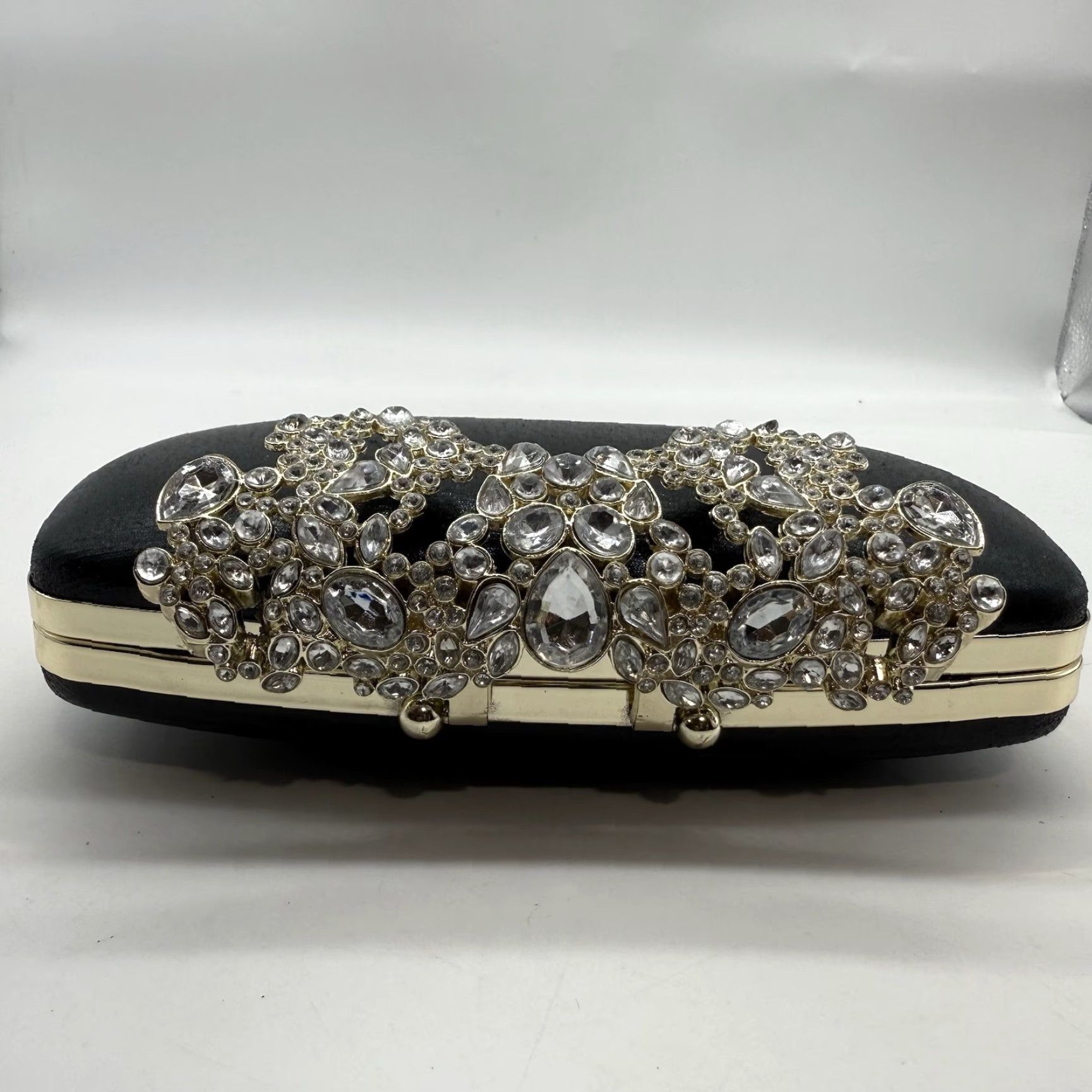 Vintage Kate Landry Black Clutch Evening Bag Rhinestones Crossbody Ladies Size ONE SIZE - 2 Thumbnail