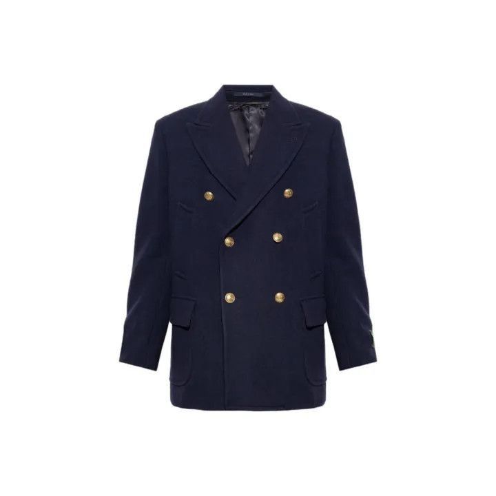 Gucci Gucci Gucci Double-Breasted Navy Coat for Men -2506 Size US L / EU 52-54 / 3 - 1 Thumbnail