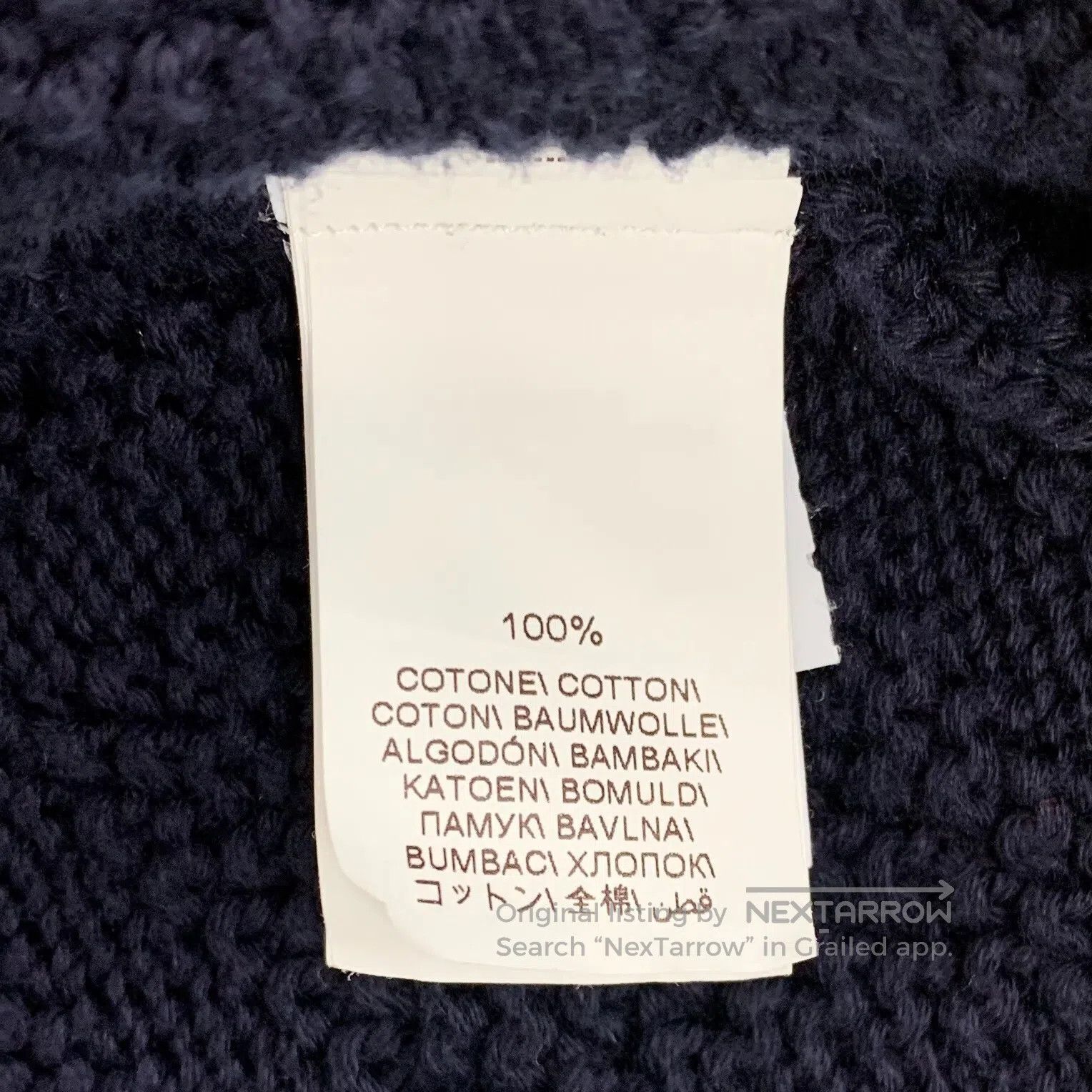Brunello Cucinelli Brunello Cucinelli Dark Blue Jacquard Cotton Collar Single Size US L / EU 52-54 / 3 - 7 Thumbnail