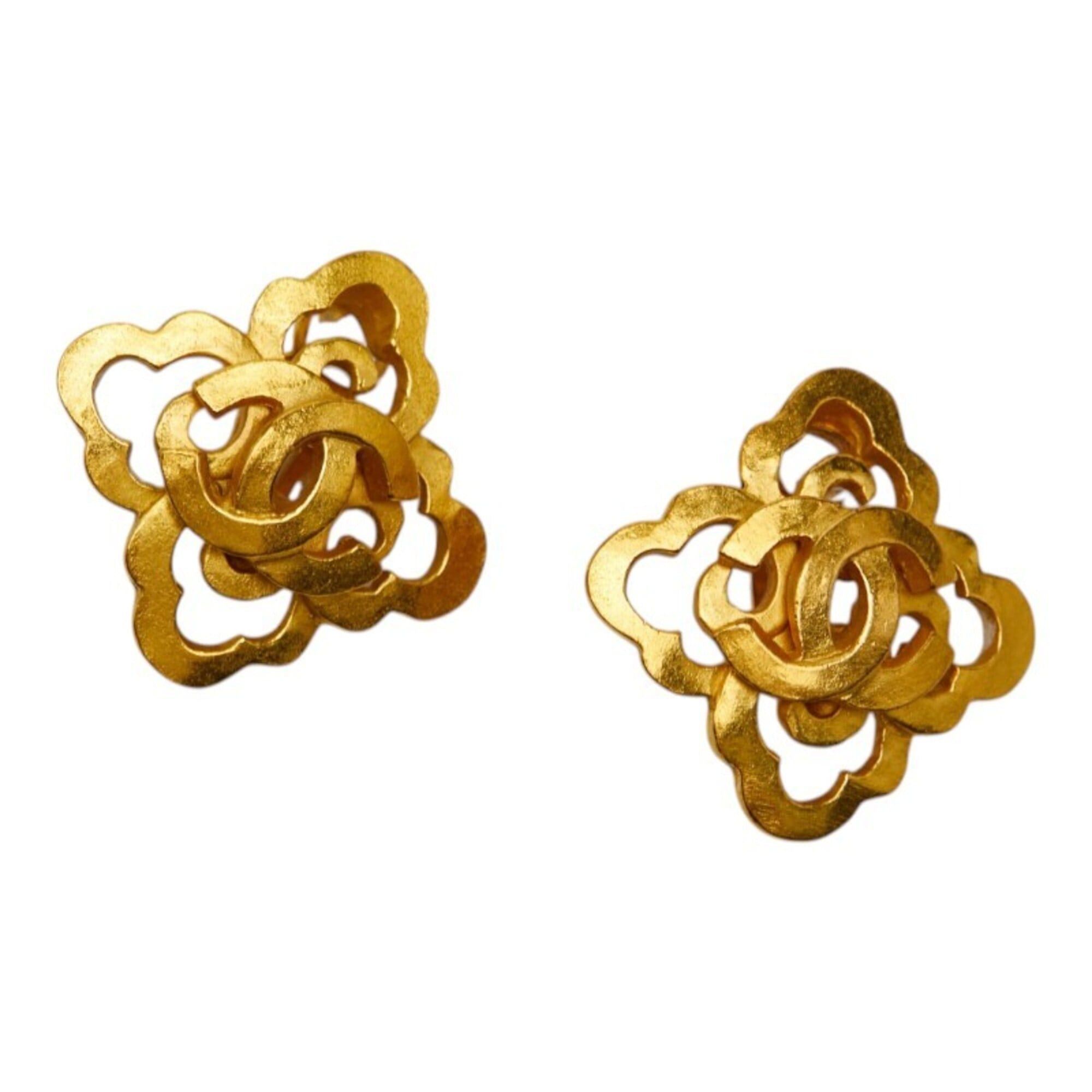 Chanel Chanel Vintage Coco Mark Earrings, Gold Plated, Women's CHANEL Size ONE SIZE - 1 Thumbnail