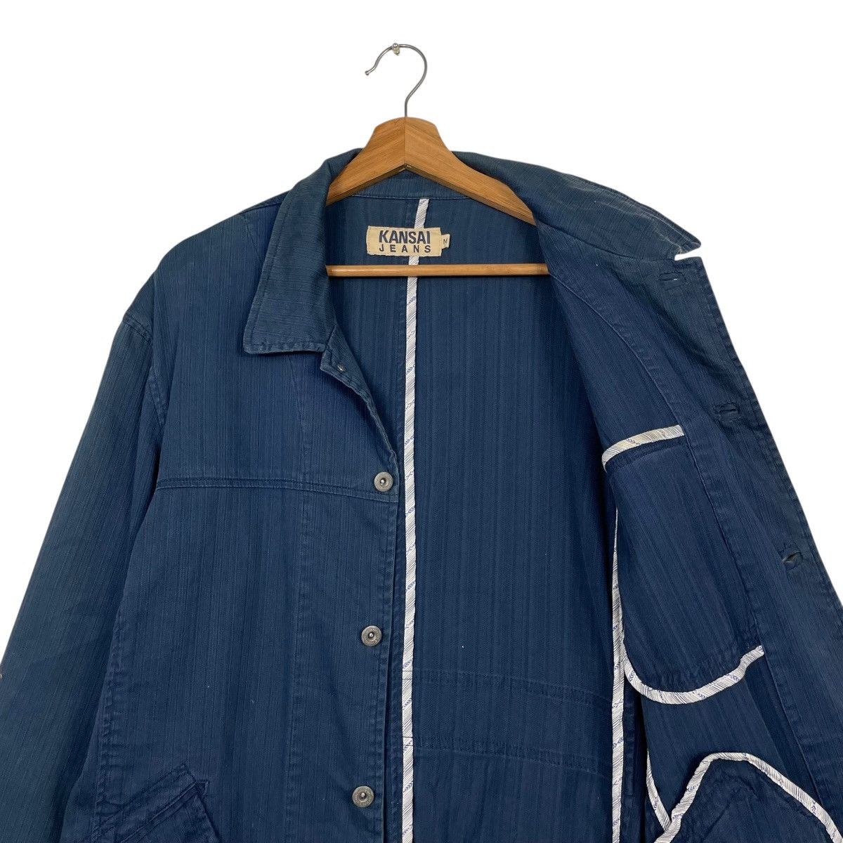 Kansai Yamamoto Kansai Yamamoto Blue Cotton Jacket Size US M / EU 48-50 / 2 - 10 Thumbnail
