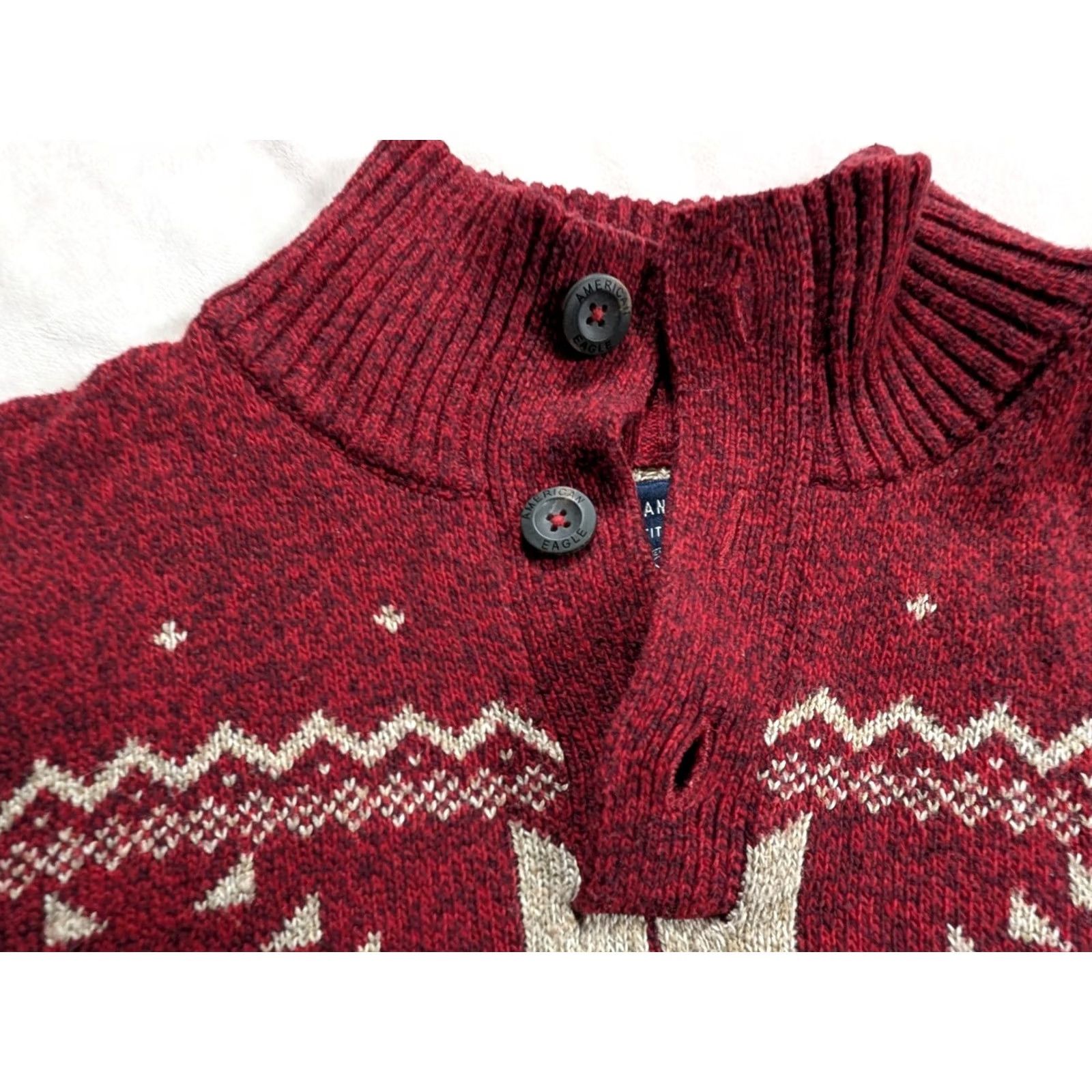 American Eagle Outfitters American Eagle Outfitters Sweater Aztec Fair Isle Red Men's S Pullover 1/4 Zip Knit Casual Vintage No Size US S / EU 44-46 / 1 - 3 Thumbnail