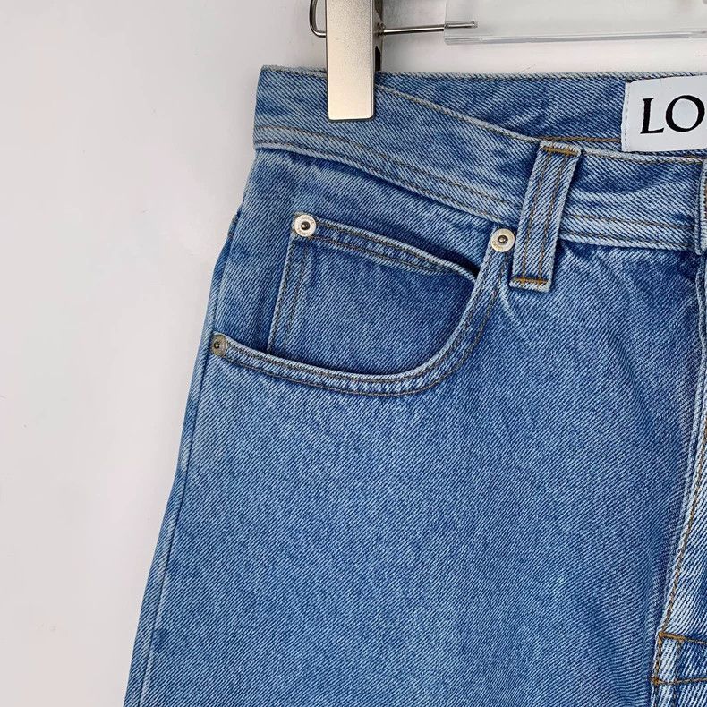 Loewe Loewe Blue wavy cotton denim casual trousers Size 31" - 3 Thumbnail