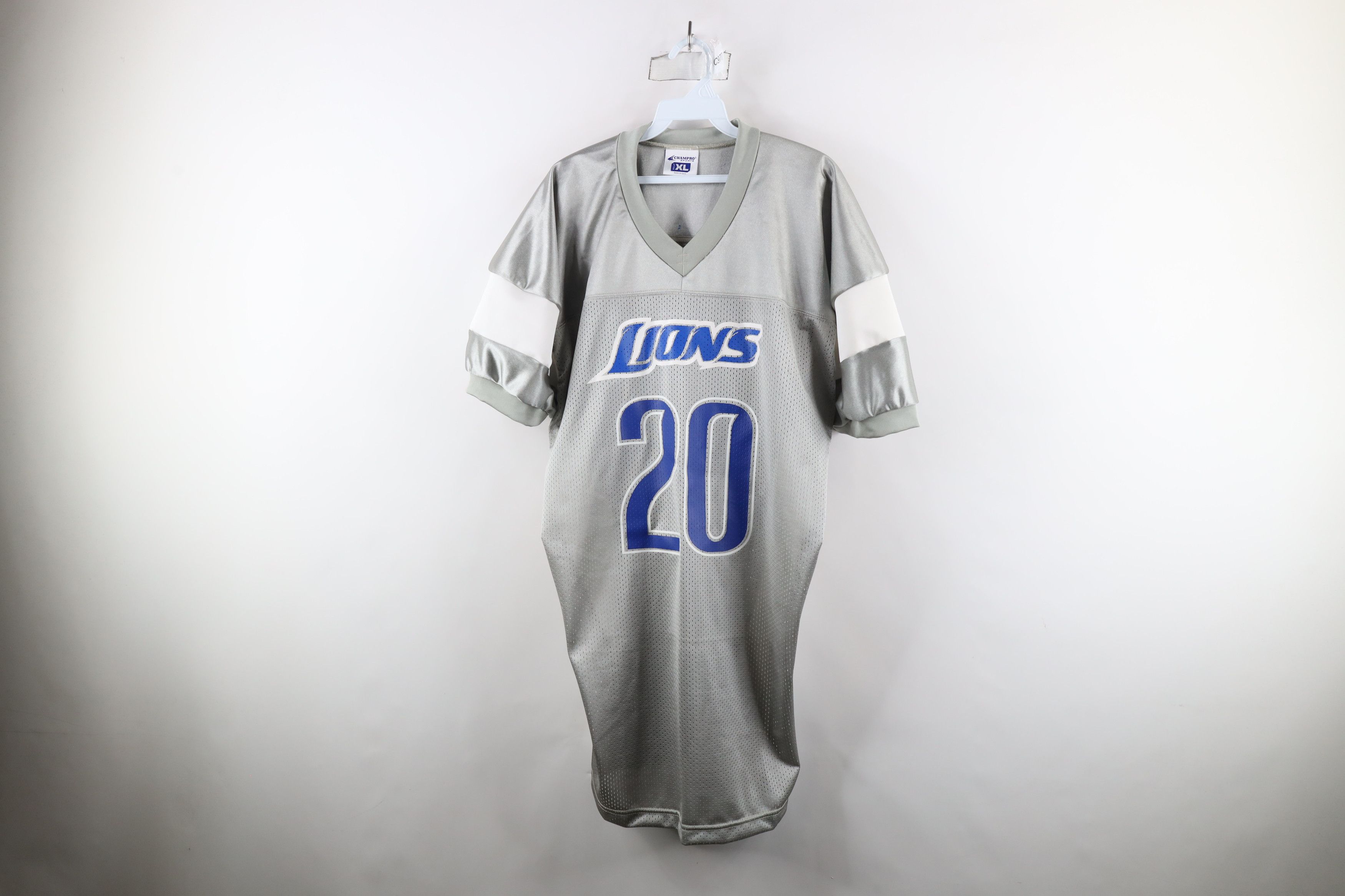 Vintage Vintage 90s Sanders Detroit Lions Football Jersey Silver #20 Size US XL / EU 56 / 4 - 1 Thumbnail