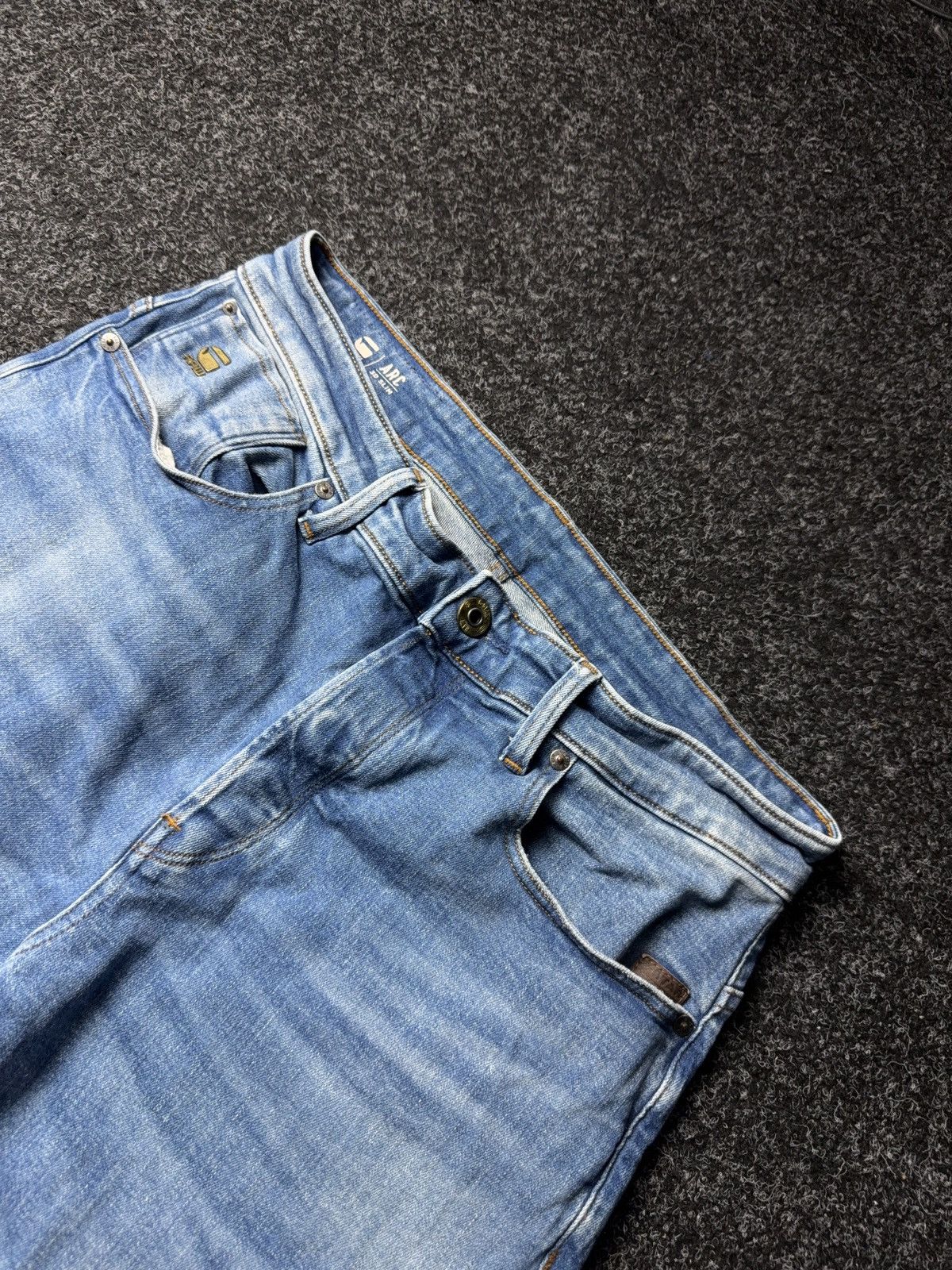 G-Star Vintage G-Star RAW Arc 3D Slim Fit Vintage Light Blue Jeans Size US 32 / EU 48 - 8 Thumbnail
