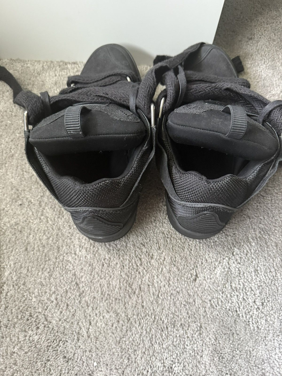 Lanvin Lanvin Black Curb Leather Sneakers Size US 11 / EU 44 - 2 Thumbnail