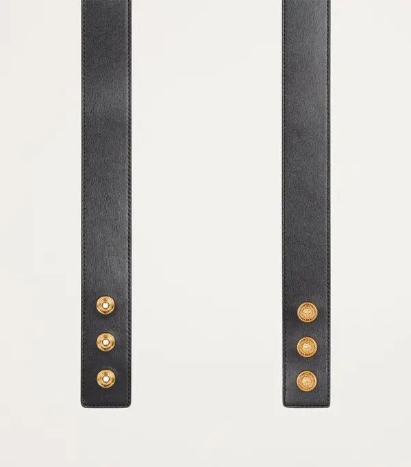 Balmain o1s1wg111225 Size:OS/Leather Snail Shell Belt in Black Size ONE SIZE - 3 Thumbnail