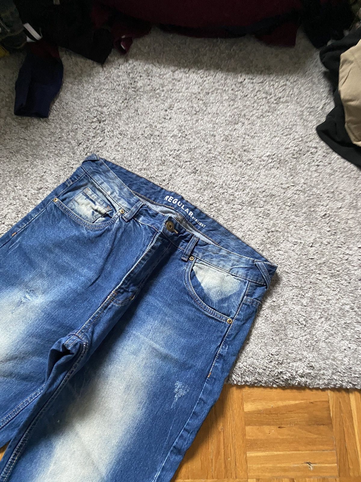 Japanese Brand Vintage Faded Jeans Flared Mud Washed Japanese Y2K Baggy Size US 34 / EU 50 - 4 Thumbnail