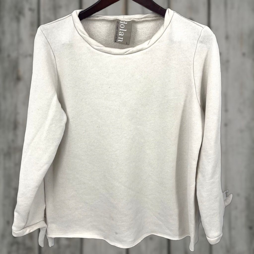 Vintage Dolan Sweatshirt Womens L Ivory Pullover Left Coast Collection Quiet Luxury Preppy Capsule Size L / US 10 / IT 46 - 1 Thumbnail